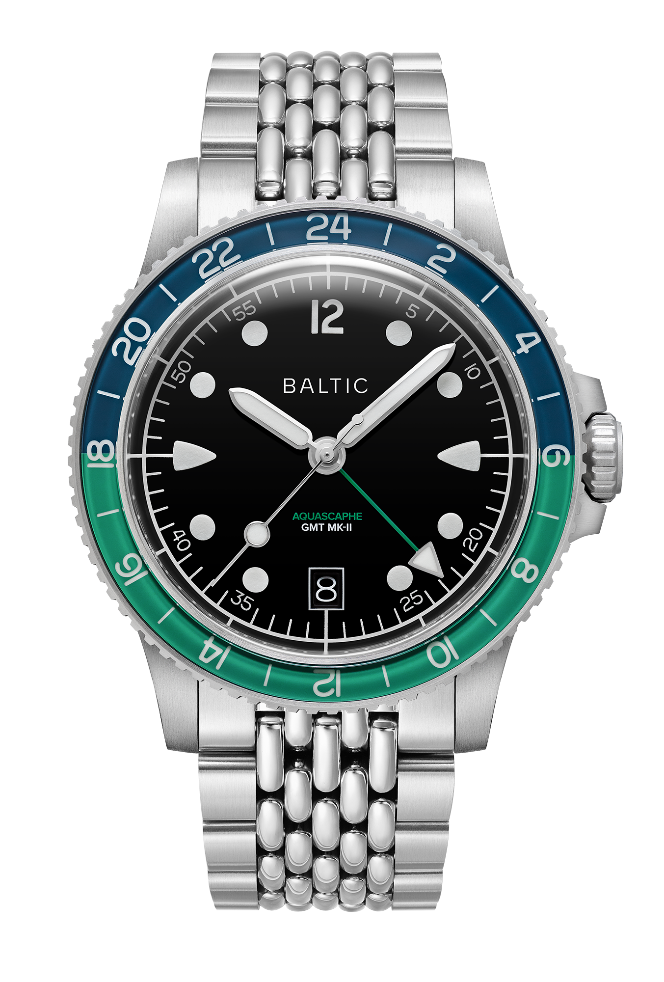 Baltic Aquascaphe GMT MK-II Green Black Dial Straps