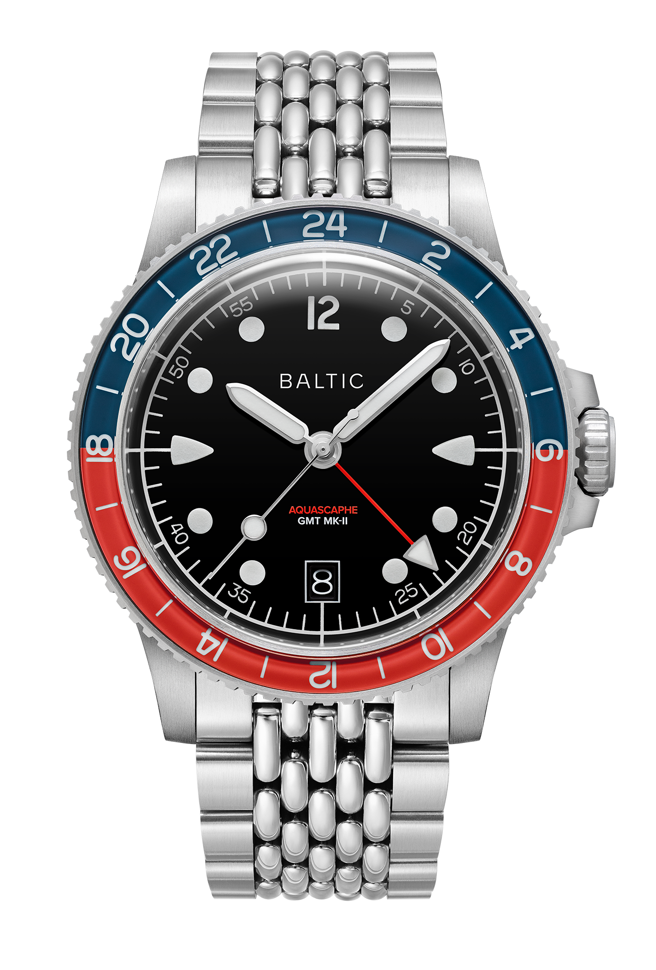 Baltic Aquascaphe GMT MK-II Red Black Dial Straps