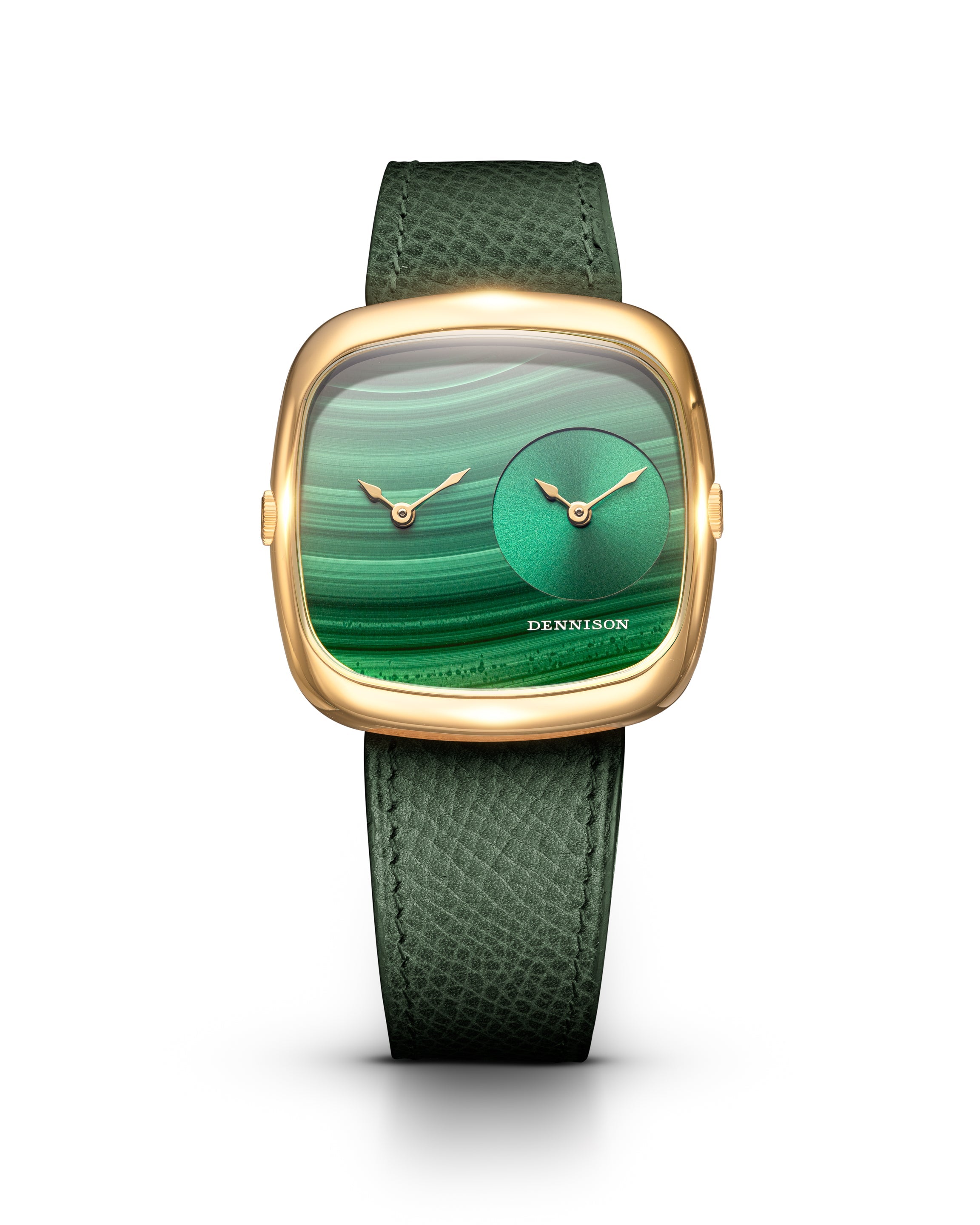 Dennison Malachite & Green Sunray In Gold Green Dial Straps