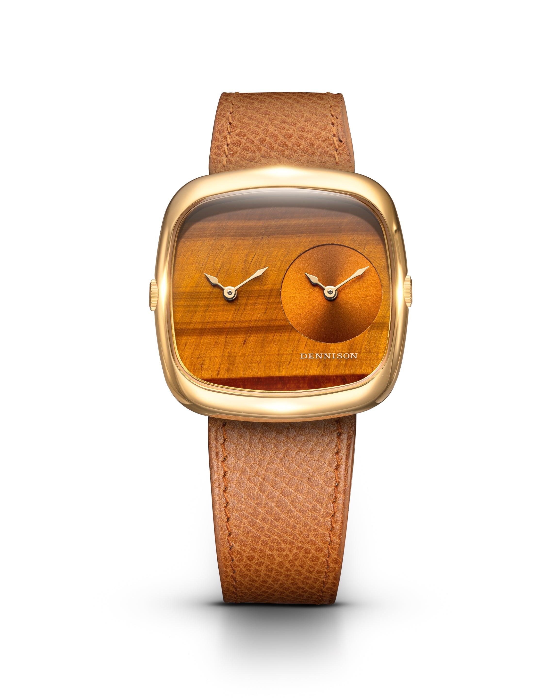 Dennison Tiger Eye & Gold Sunray In Gold Brown Dial Straps