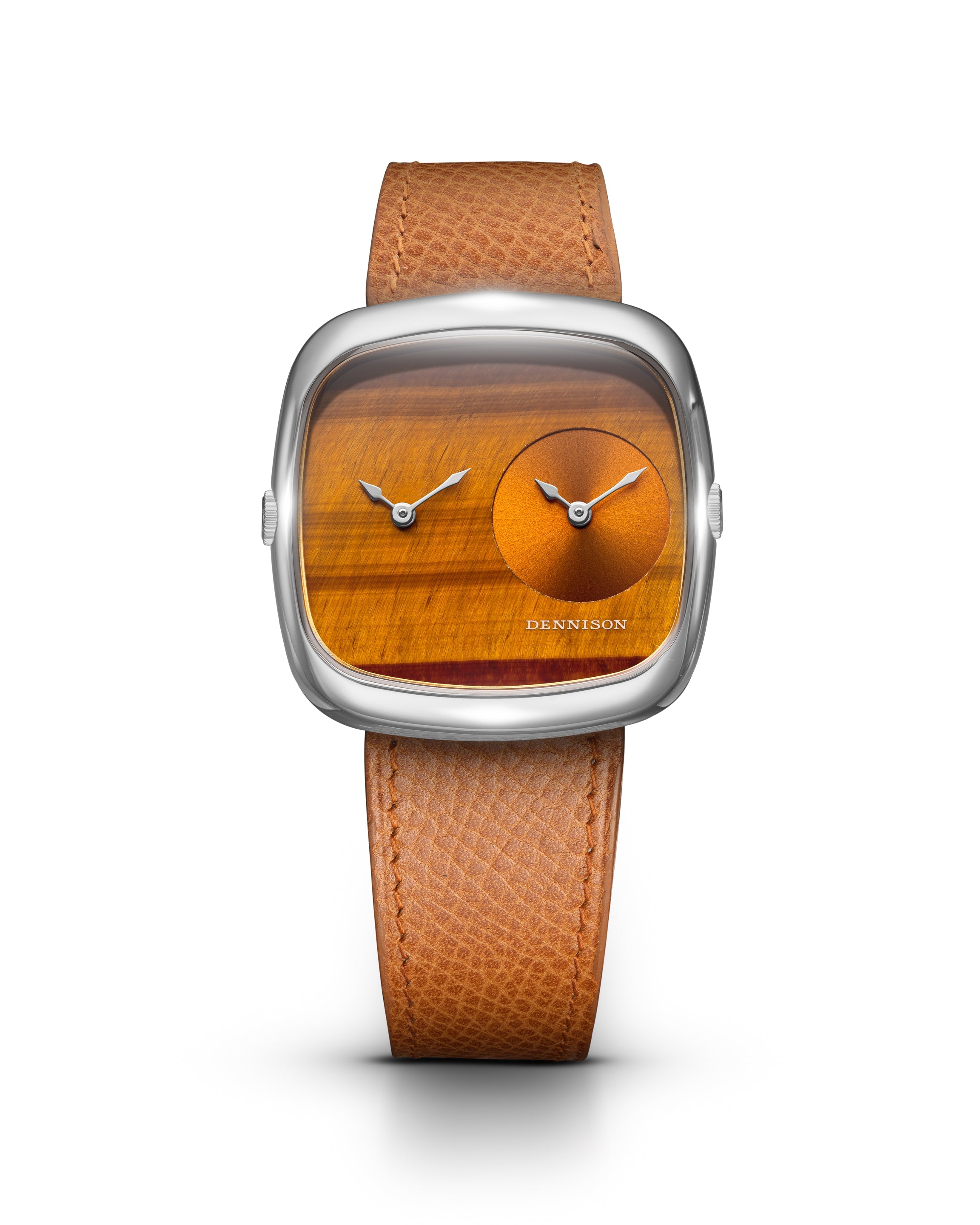 Dennison Tiger Eye & Gold Sunray In Steel Brown Dial Straps
