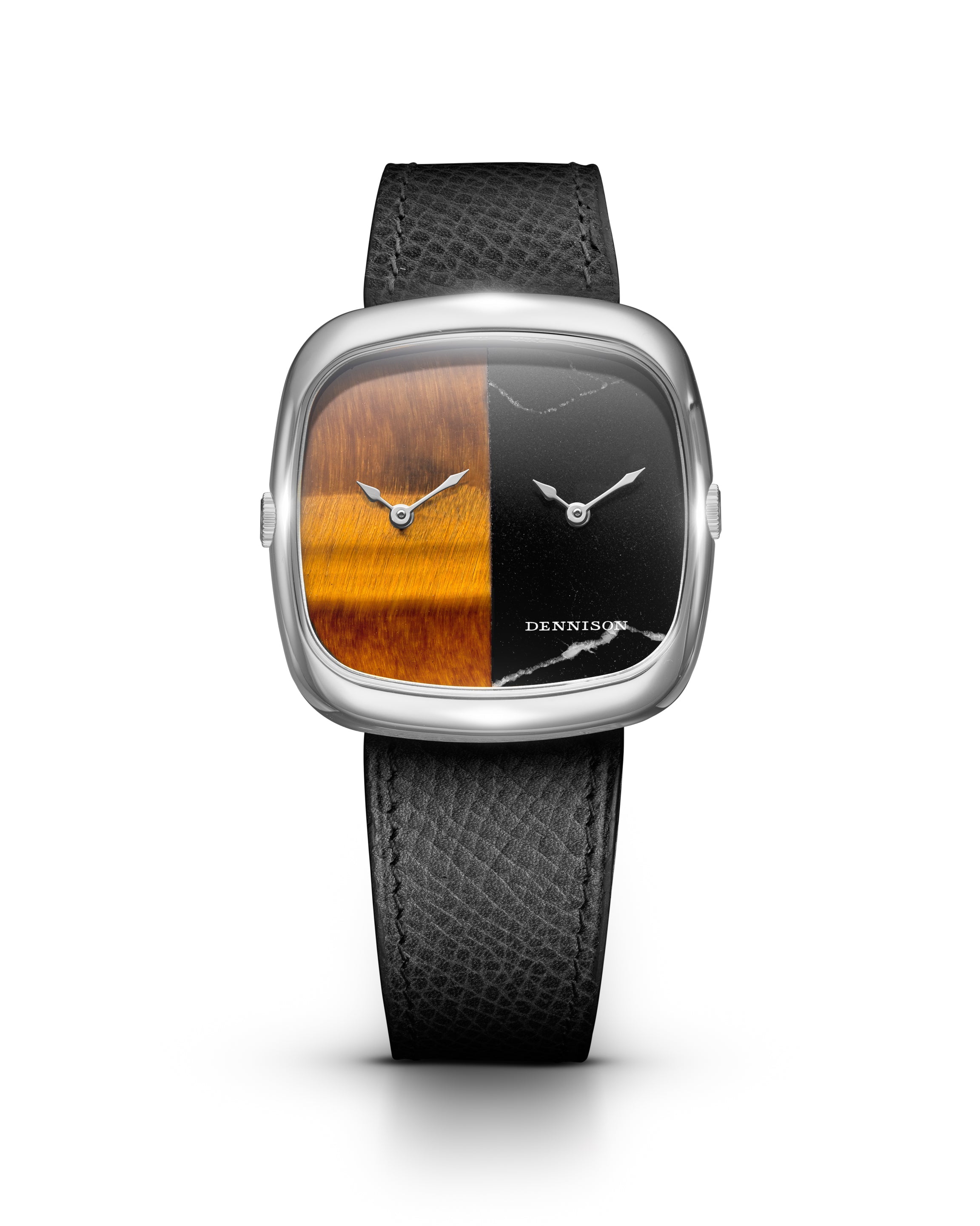 Dennison Tiger Eye & Marble In Steel Brown Dial Straps