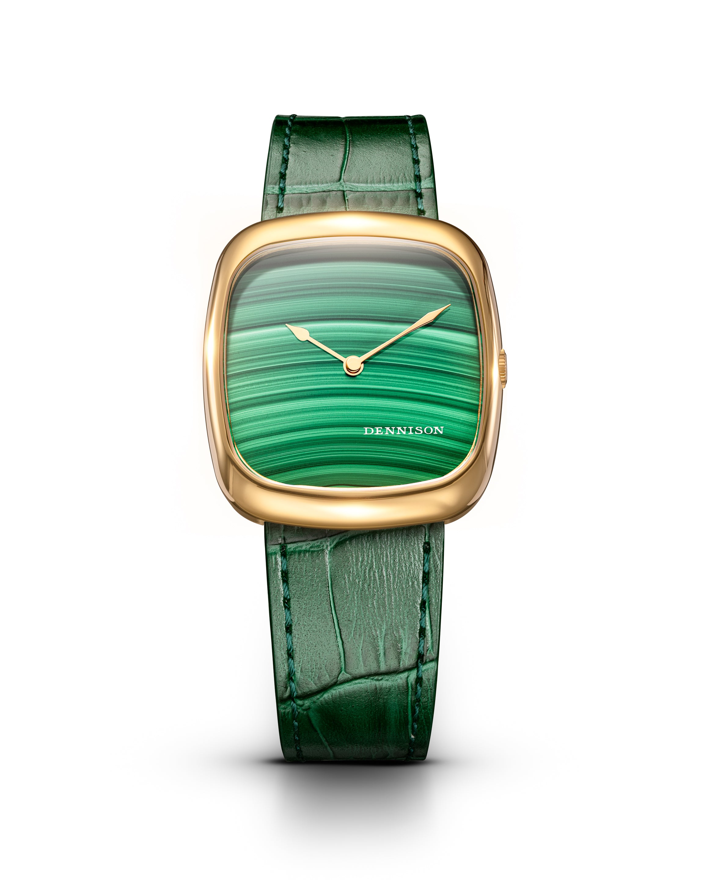 Dennison Natural Malachite Stone In Gold Green Dial Straps