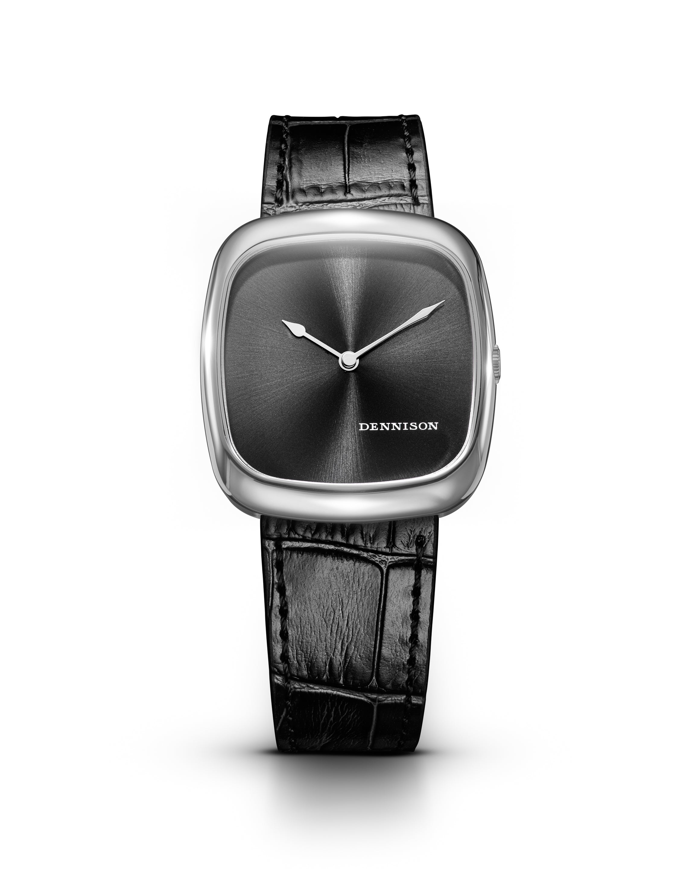 Dennison Sunray Black In Steel Black Dial Straps