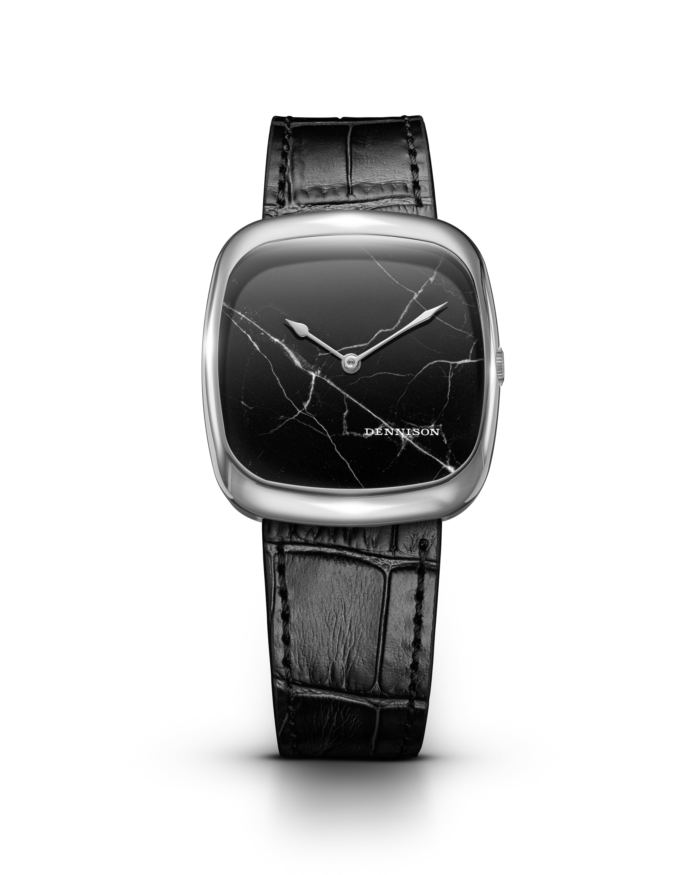 Dennison ALD Black Marble In Steel Black Dial Straps