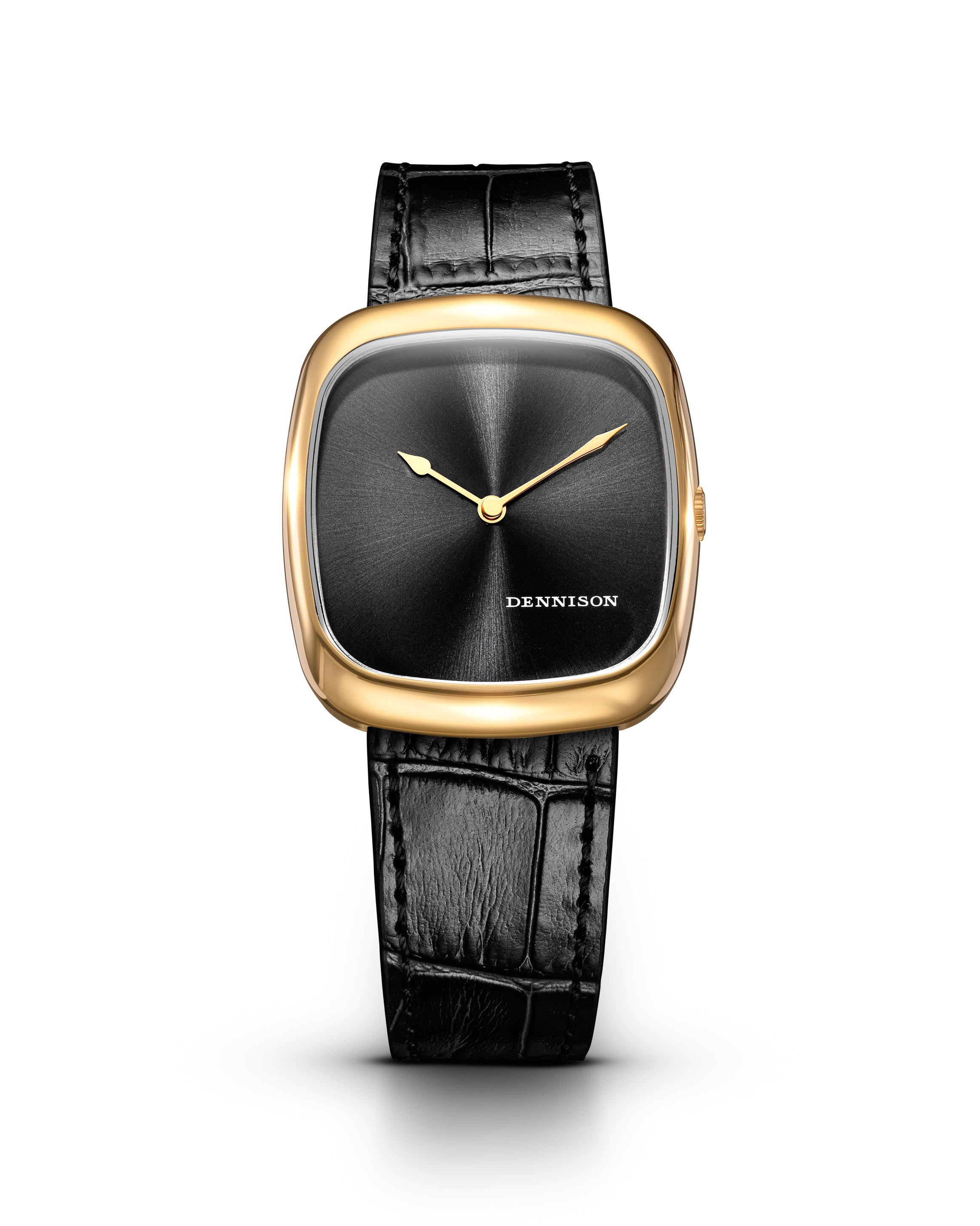 Dennison Sunray Black In Gold Black Dial Straps