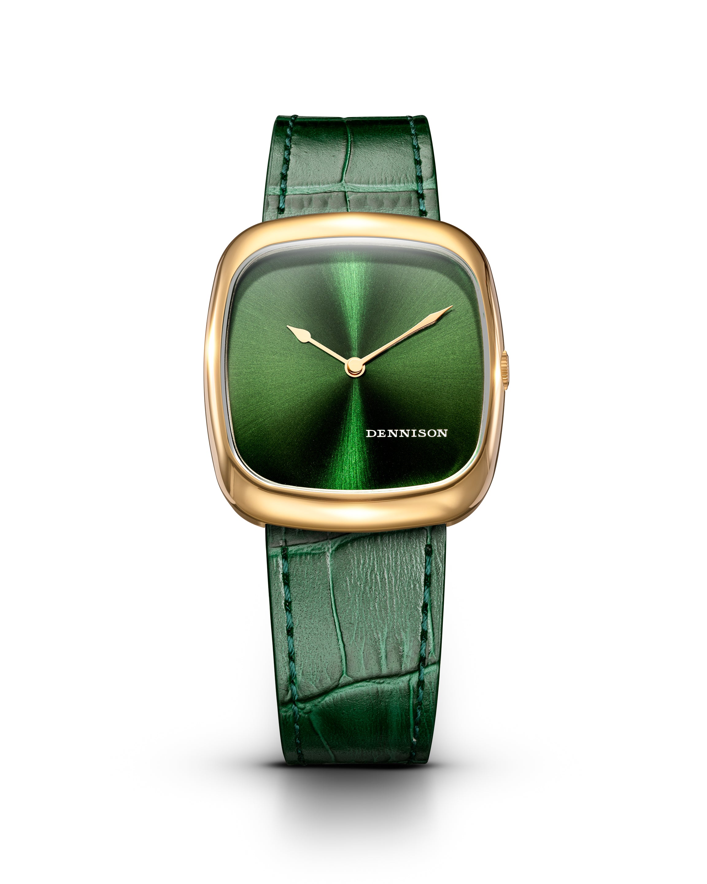 Dennison Sunray Green In Gold Green Dial Straps