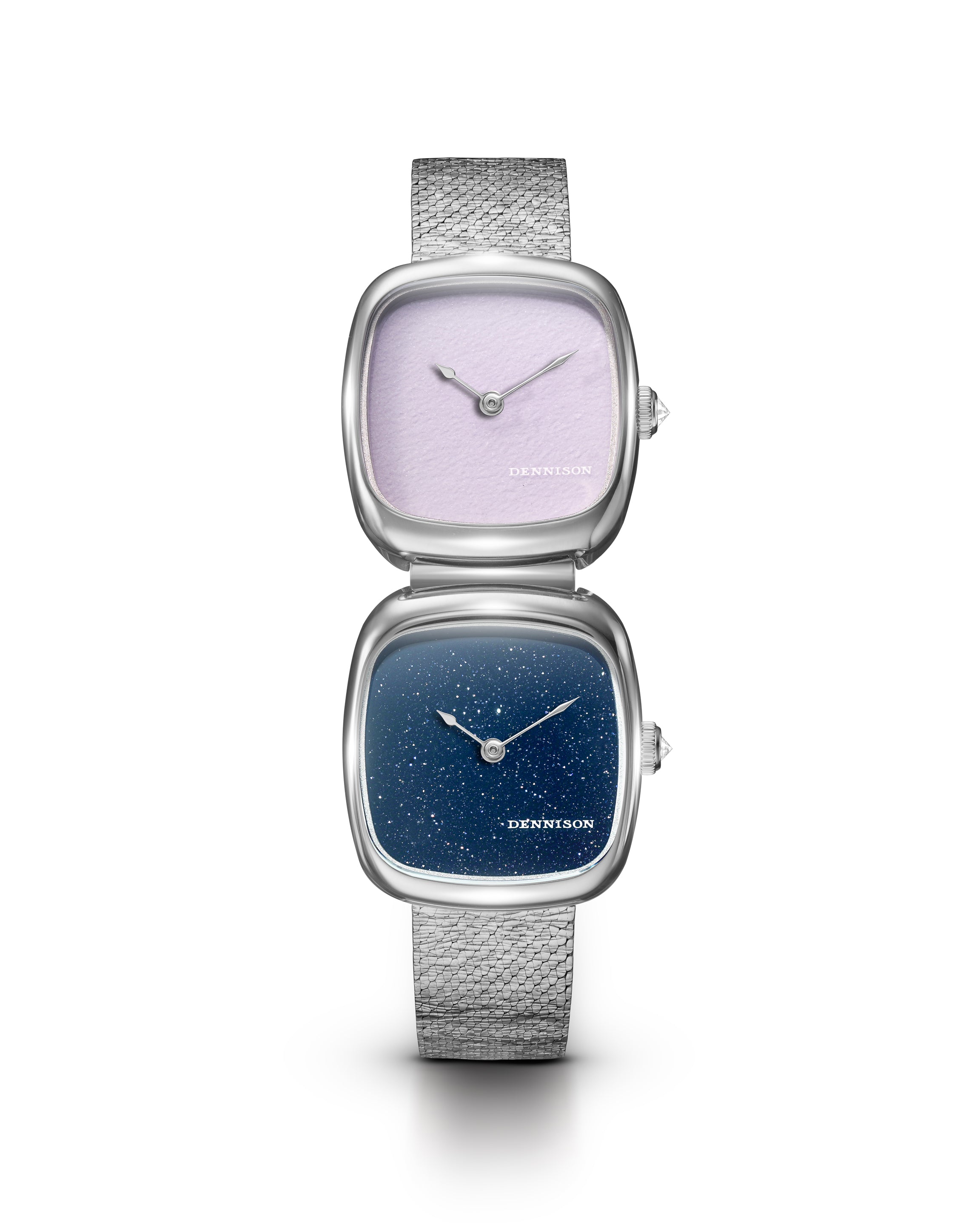 Dennison Dual Time Mini – Pink Malaysian Jade & Aventurine Blue/Navy Dial Straps