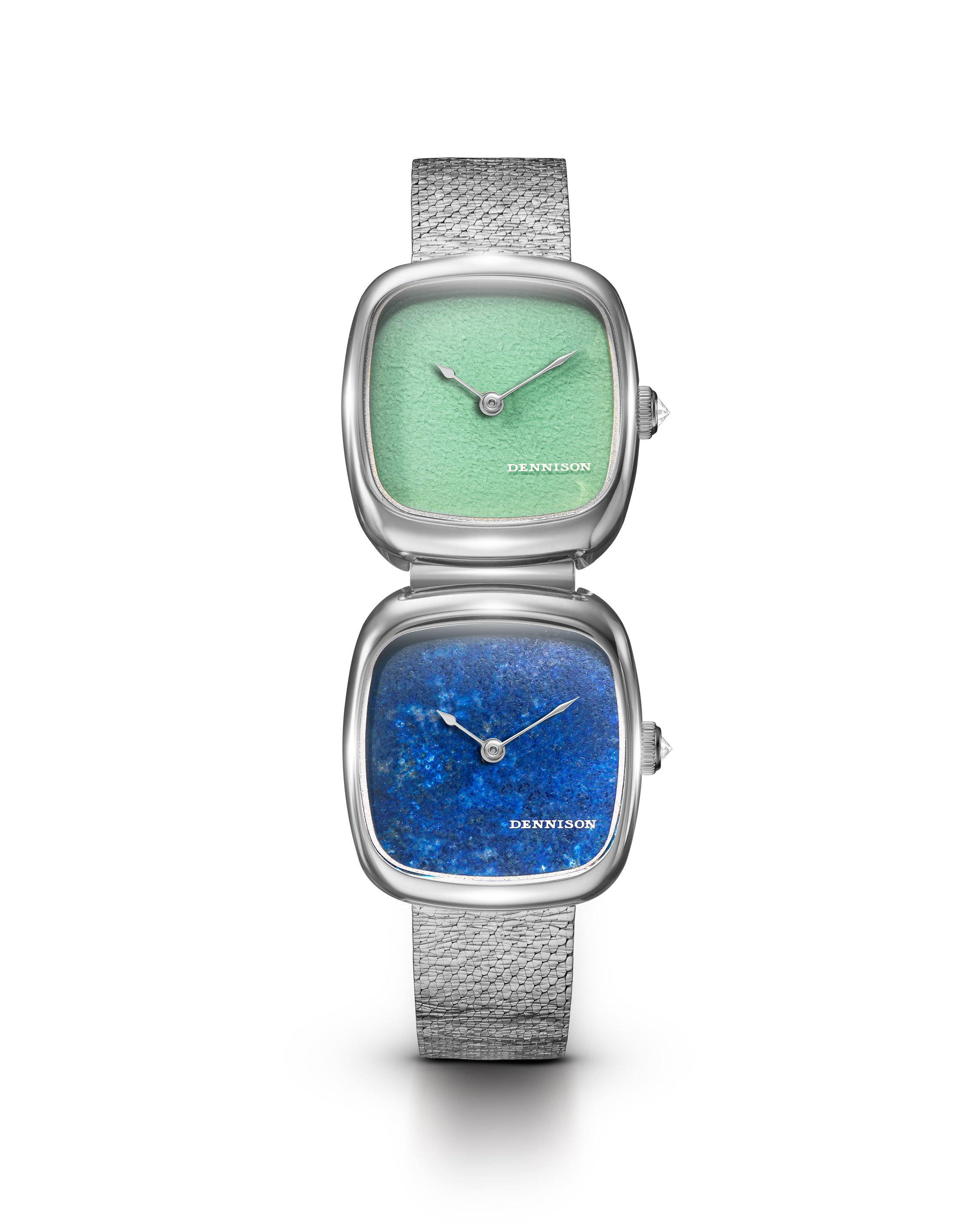 Dennison Dual Time Mini – Lagoon Jadeite & Lapis Lazuli Blue/Navy Dial Straps
