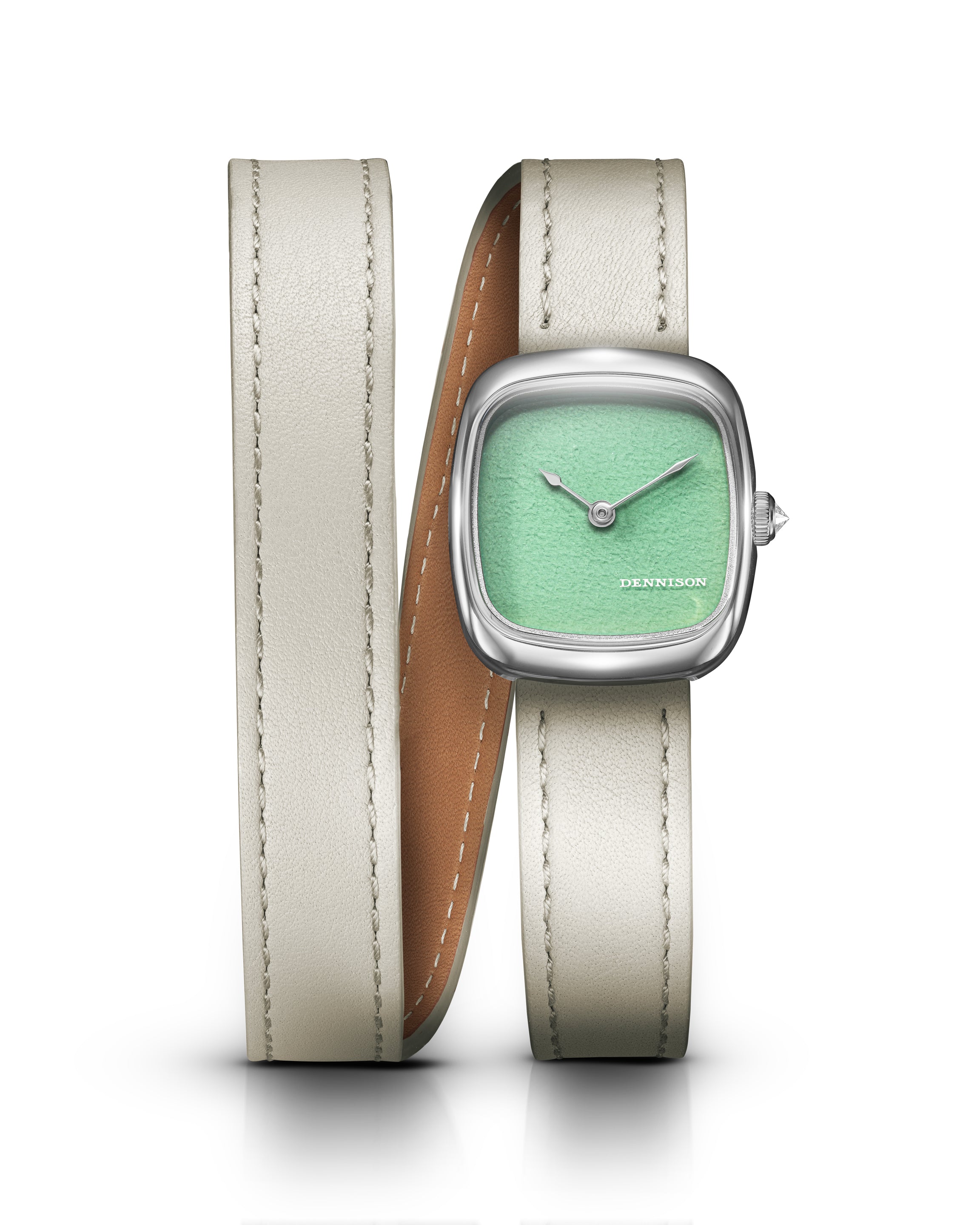 Dennison Mini Lagoon Jadeite In Steel Green Dial Straps