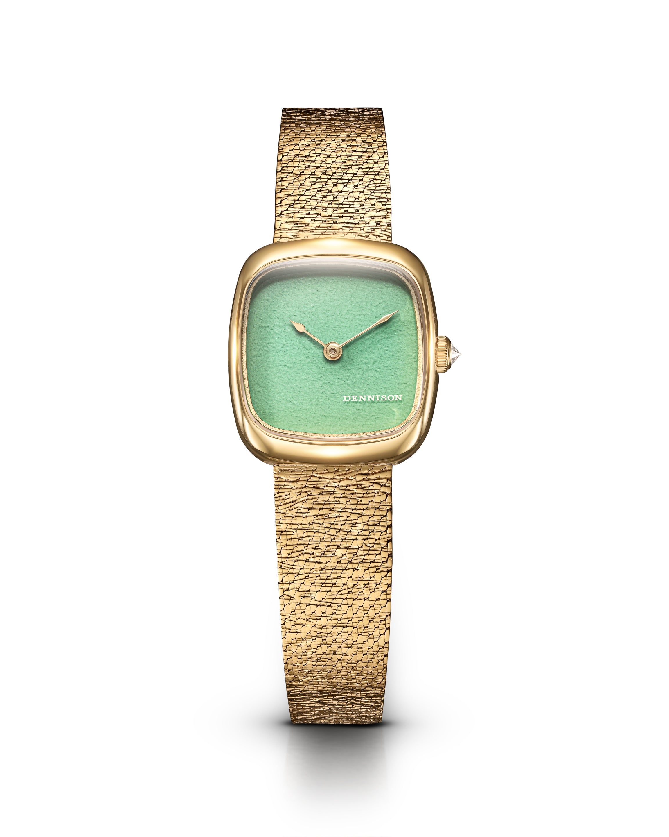 Dennison Mini Lagoon Jadeite In Gold Green Dial Straps