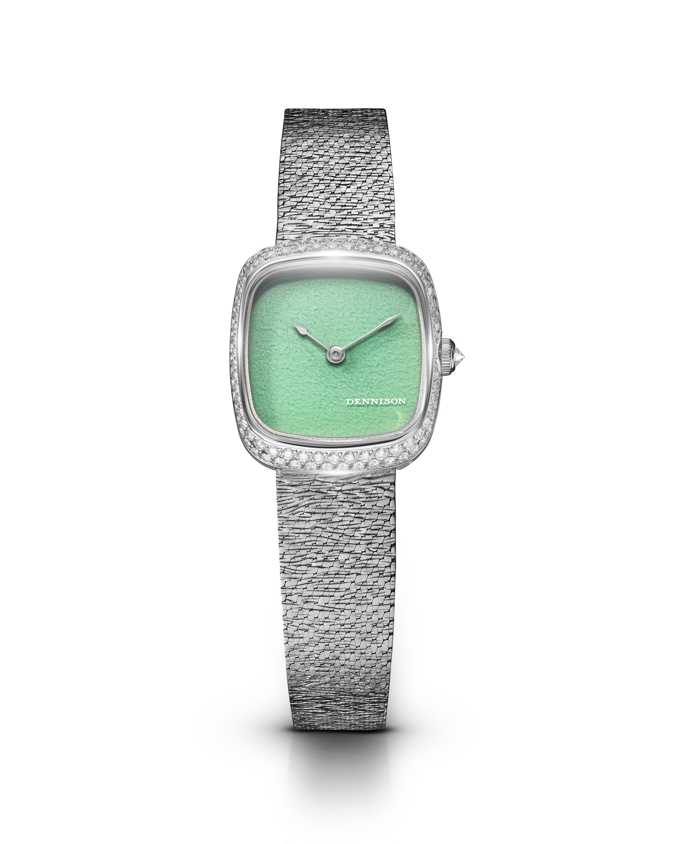 Dennison Mini Lagoon Jadeite Diamonds Green Dial Straps