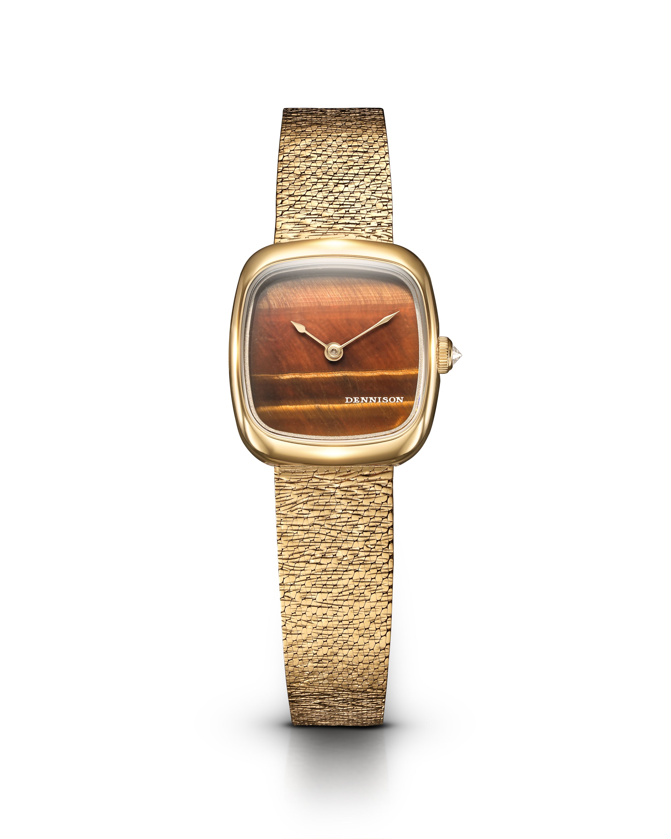 Dennison Mini Tiger Eye In Gold Brown Dial Straps