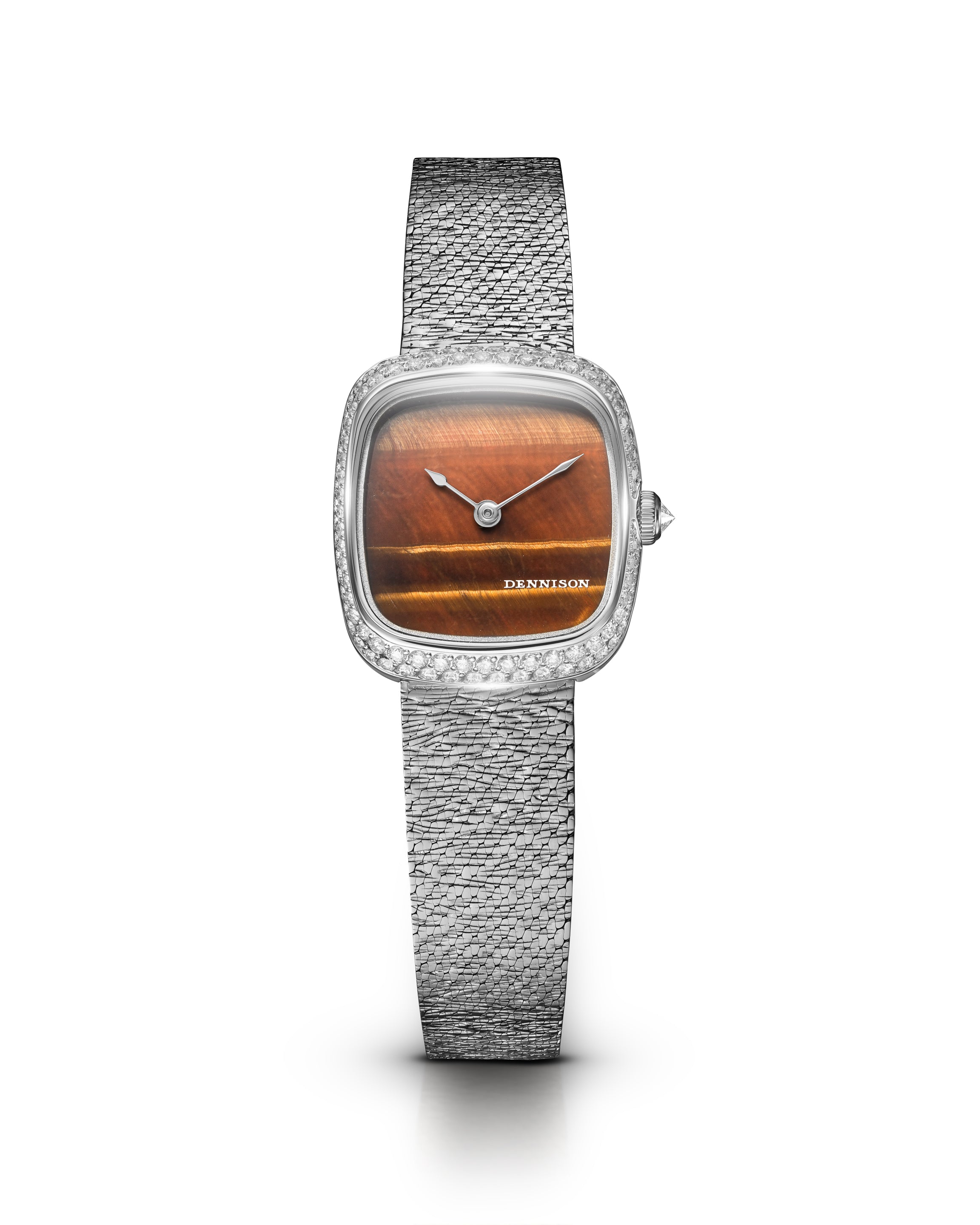 Dennison Mini Tiger Eye Diamonds Brown Dial Straps