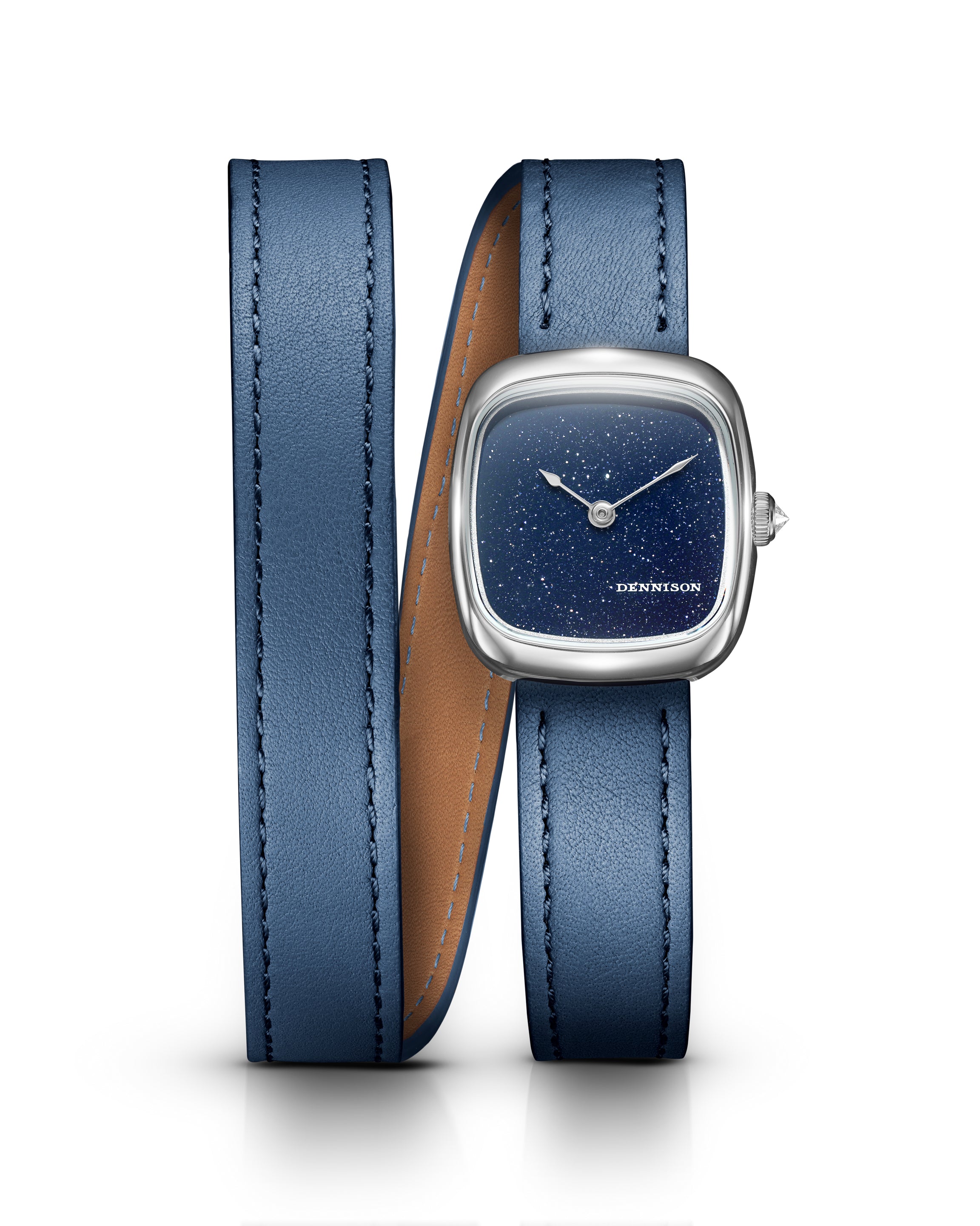 Dennison Mini Aventurine In Steel Blue/Navy Dial Straps