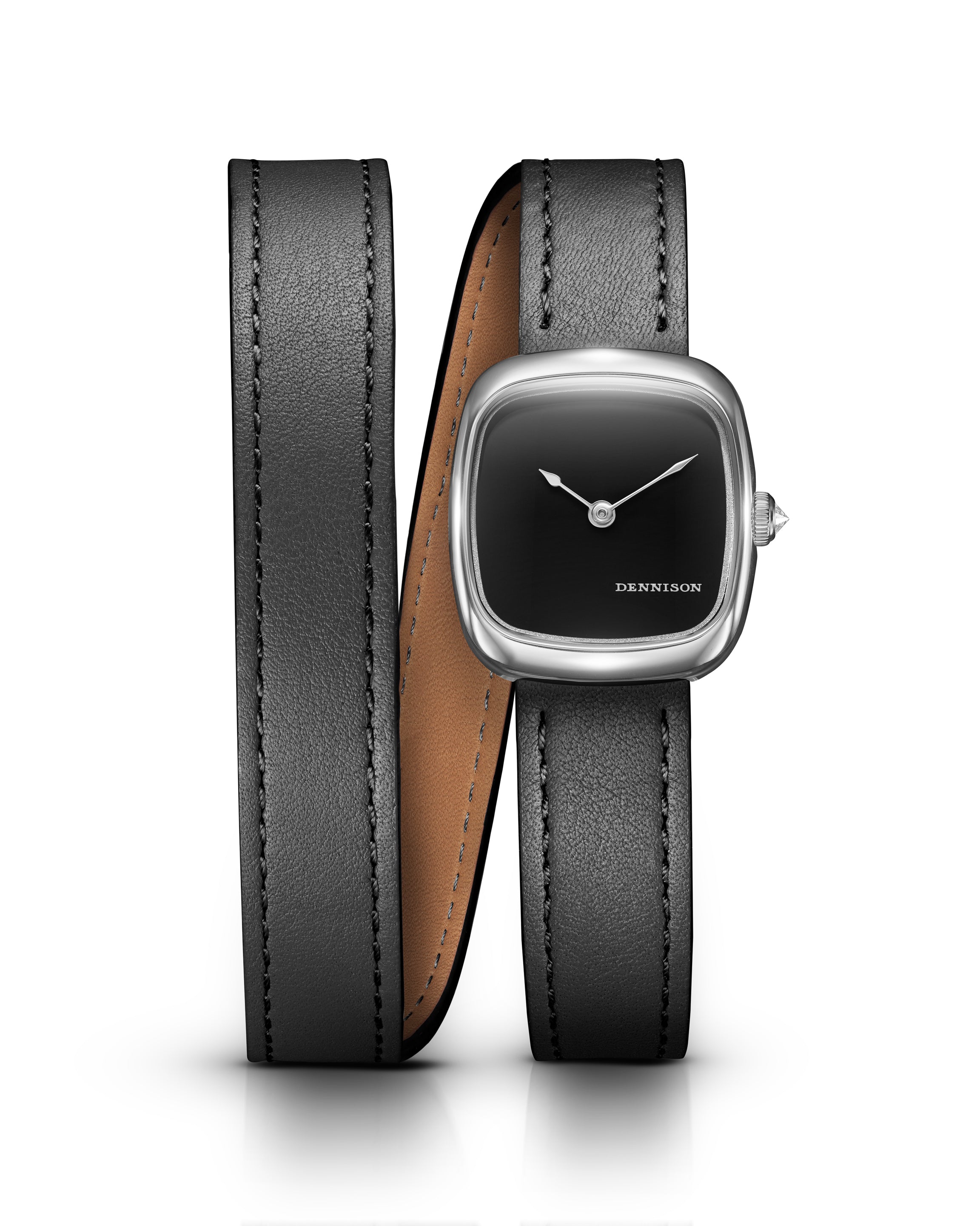 Dennison Mini Black Onyx In Steel Black Dial Straps