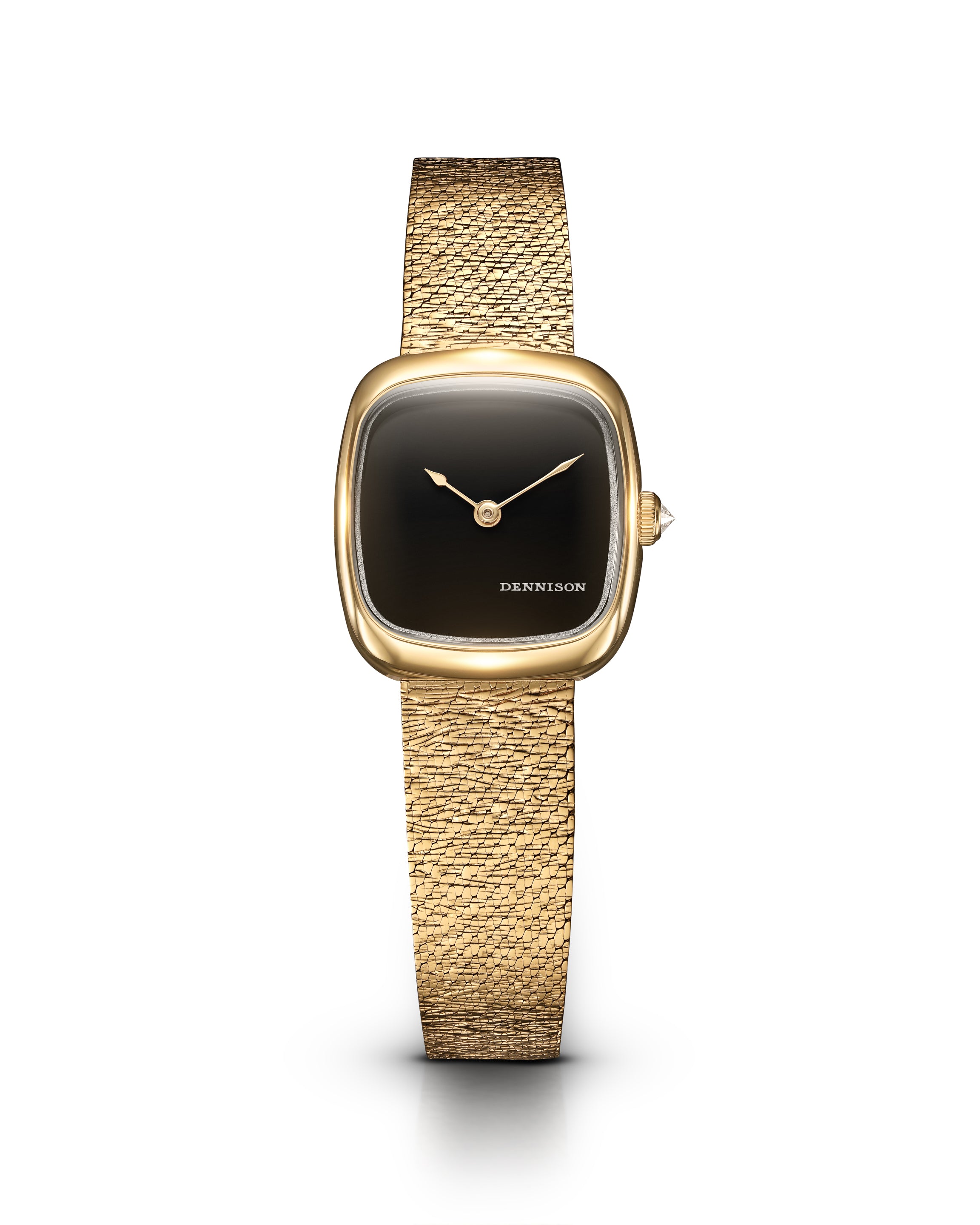 Dennison Mini Black Onyx In Gold Black Dial Straps
