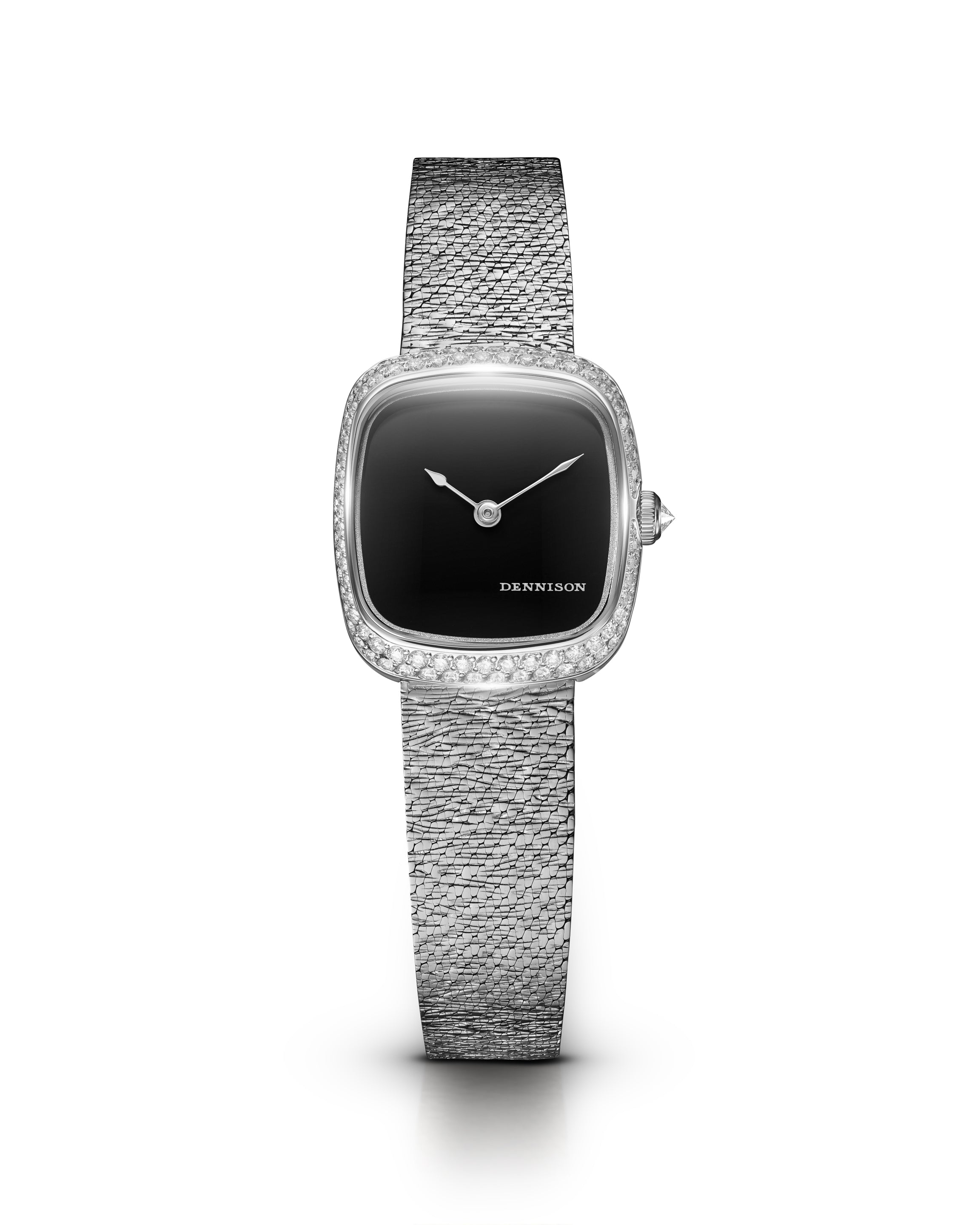 Dennison Mini Black Onyx Diamonds Black Dial Straps