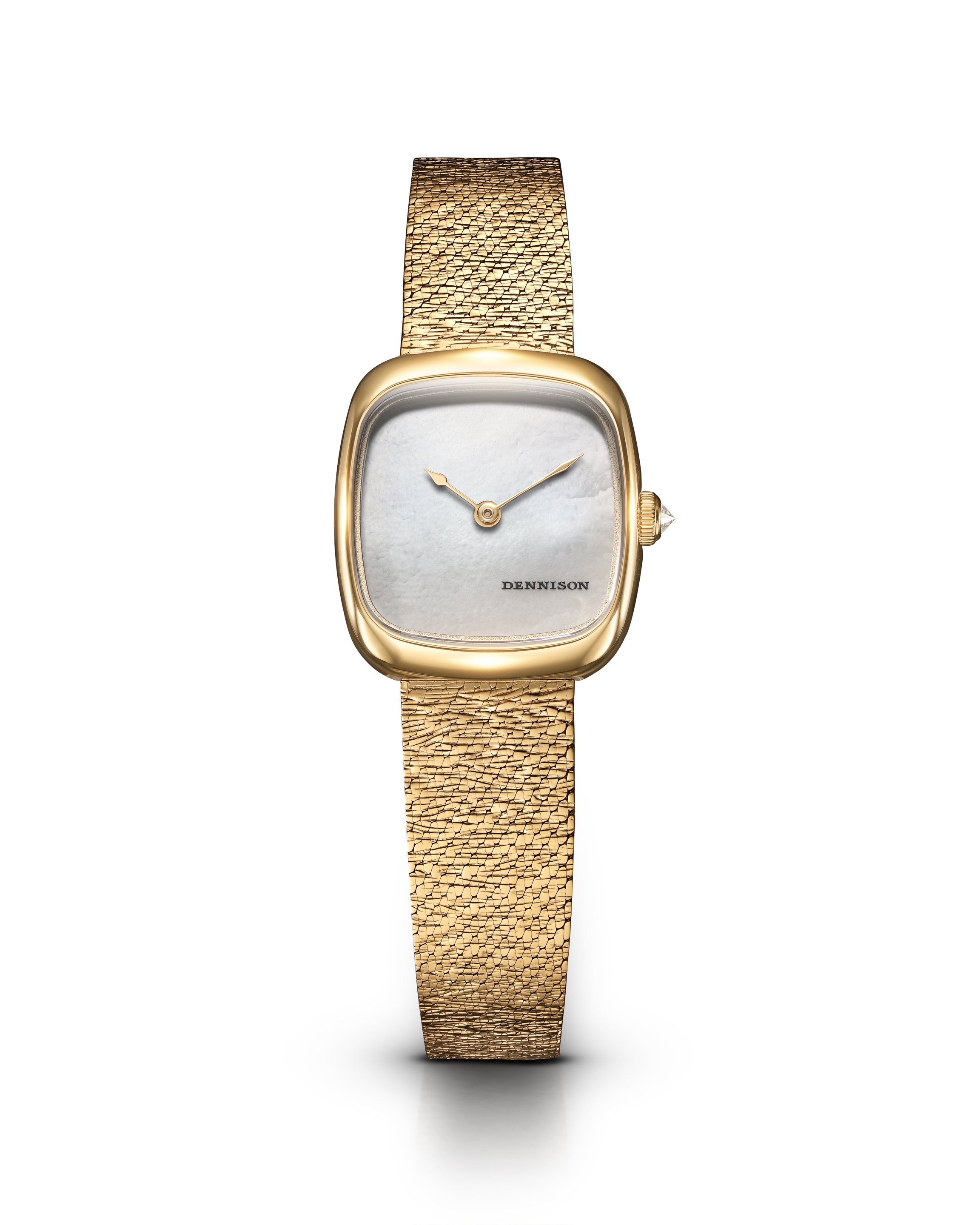 Dennison Mini White MOP In Gold White Dial Straps