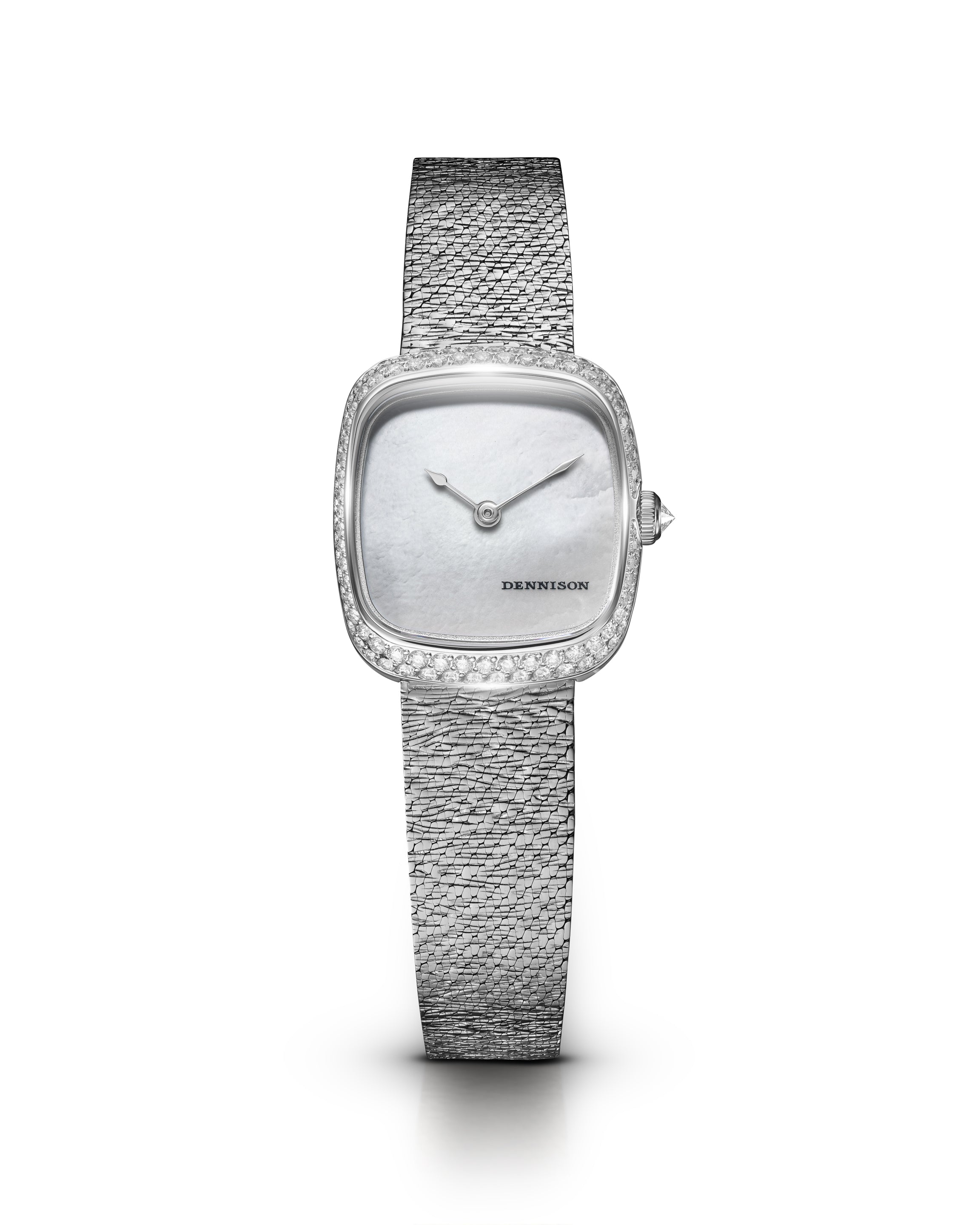 Dennison Mini White MOP Diamonds White Dial Straps