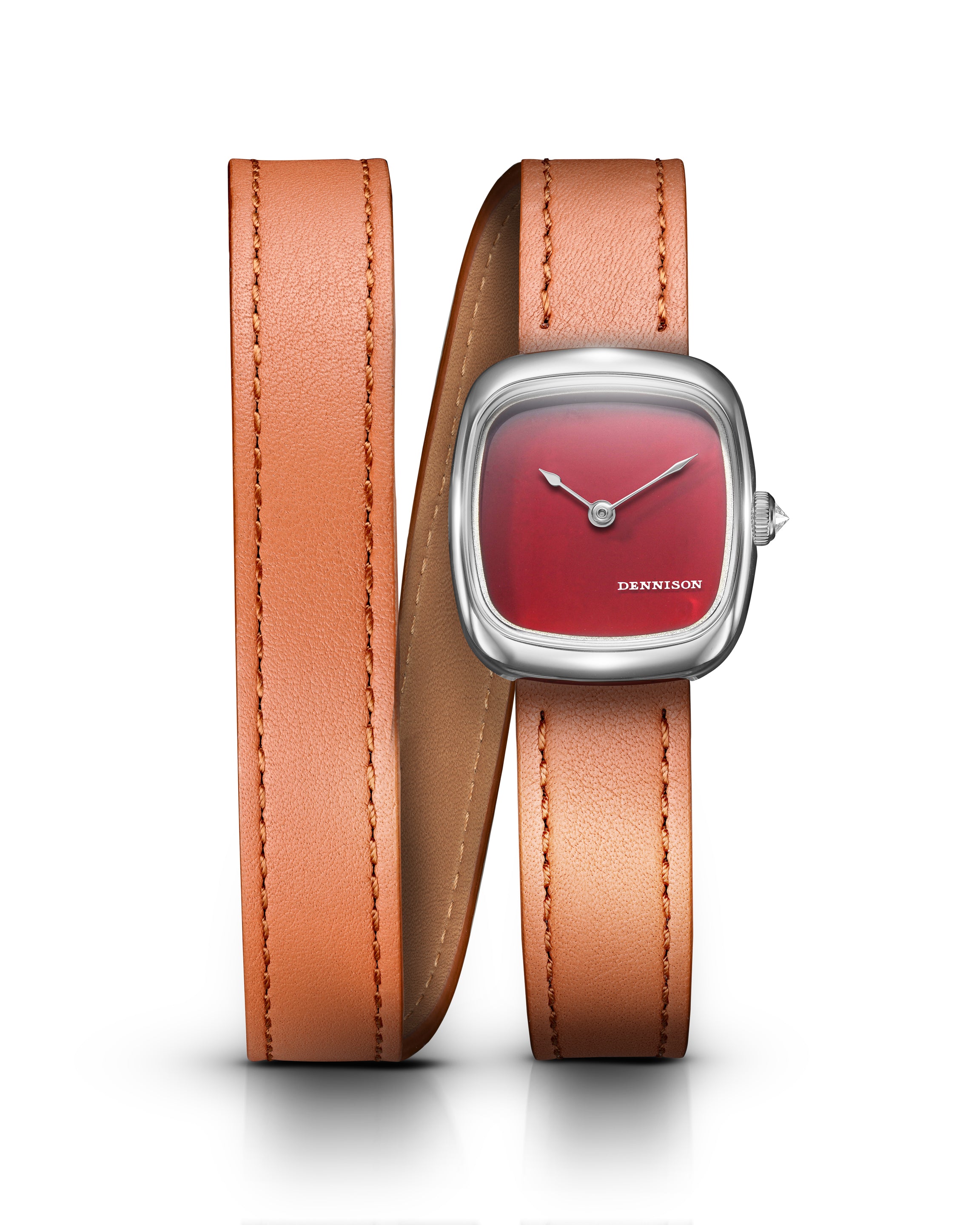 Dennison Mini Red Jasper In Steel Red Dial Straps