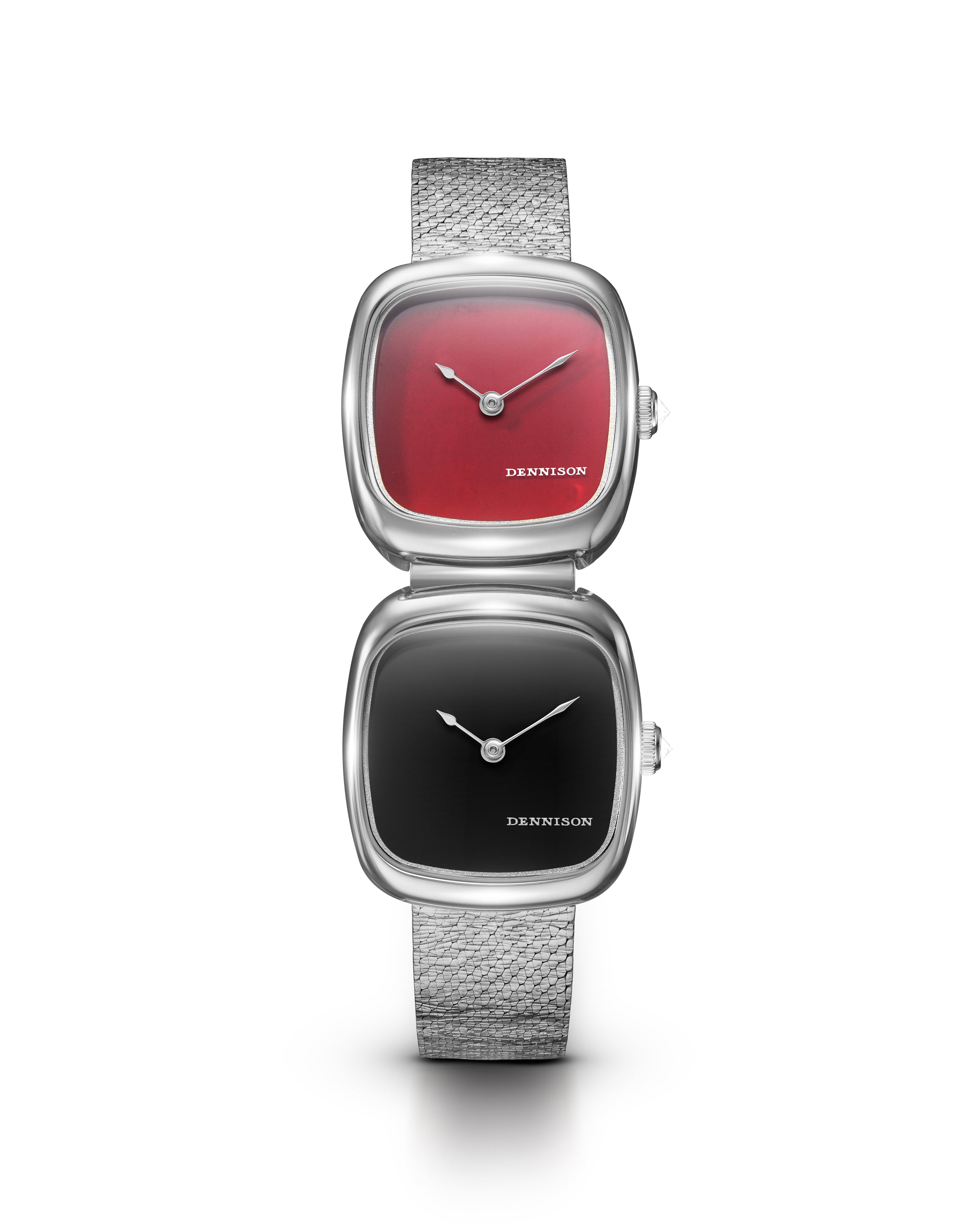 Dennison Dual Time Mini – Red Jasper & Black Onyx Black Dial Straps