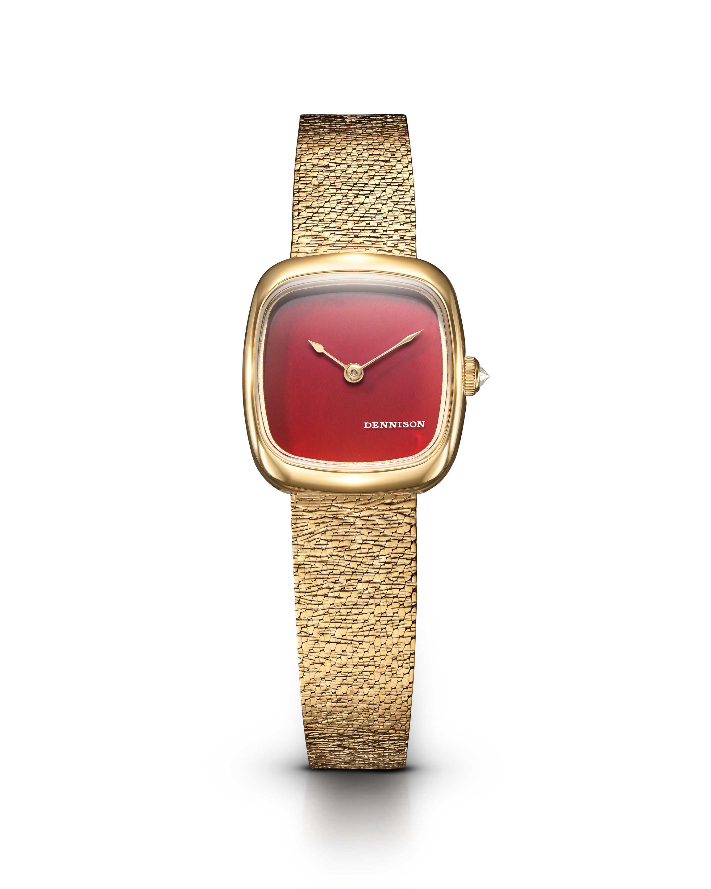 Dennison Mini Red Jasper In Gold Red Dial Straps