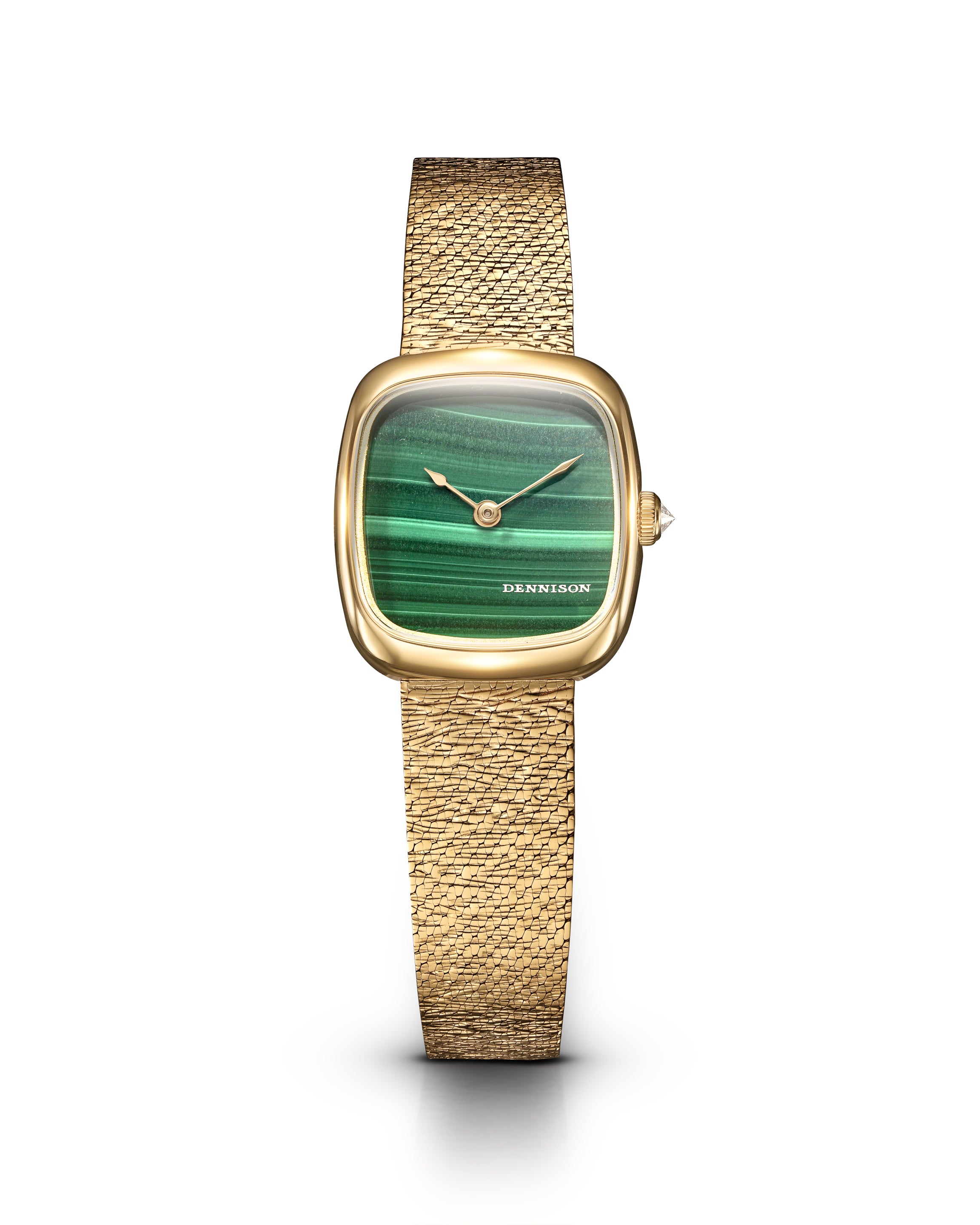 Dennison Mini Malachite In Gold Green Dial Straps
