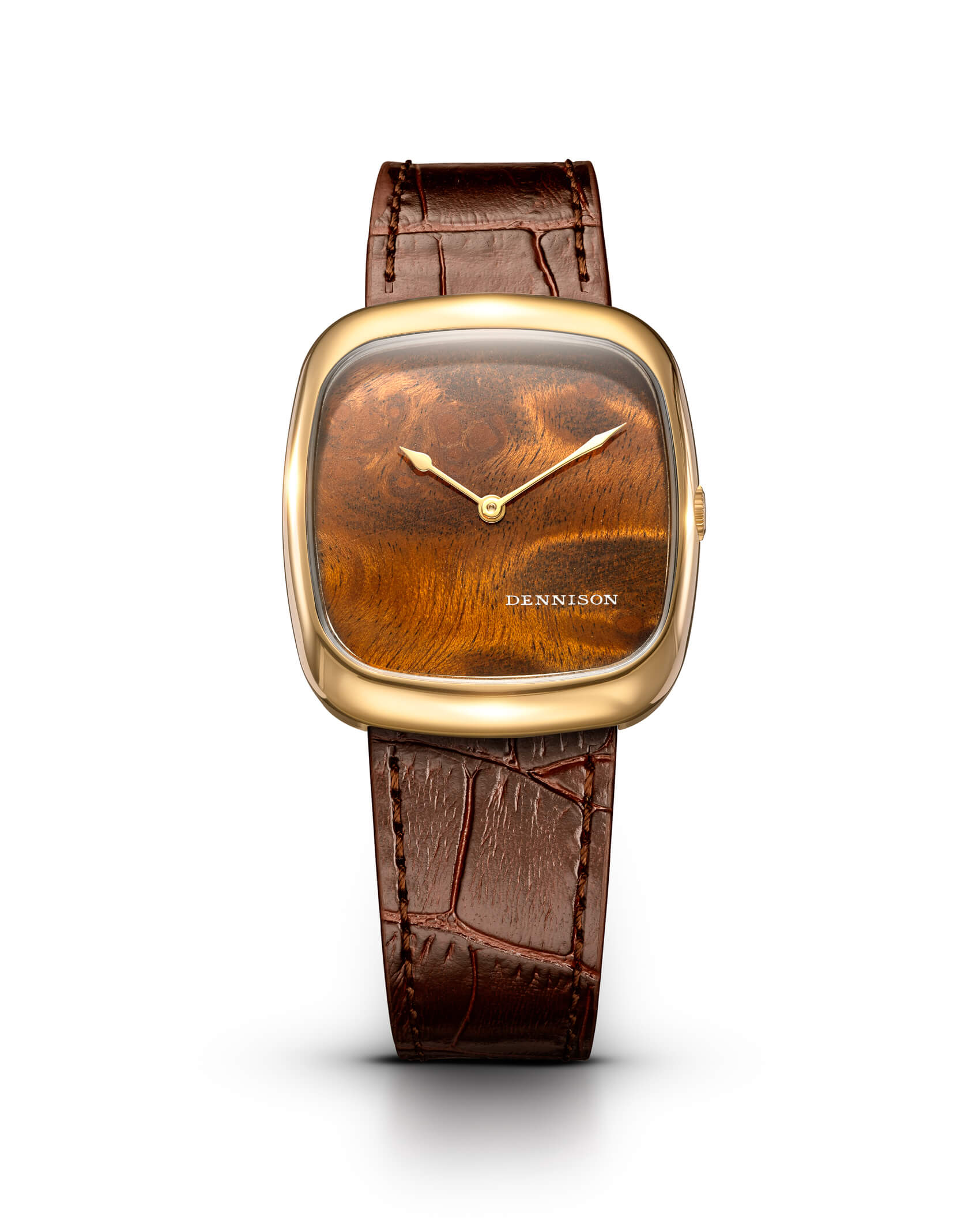 Dennison Natural Wood In Gold Brown Dial Straps