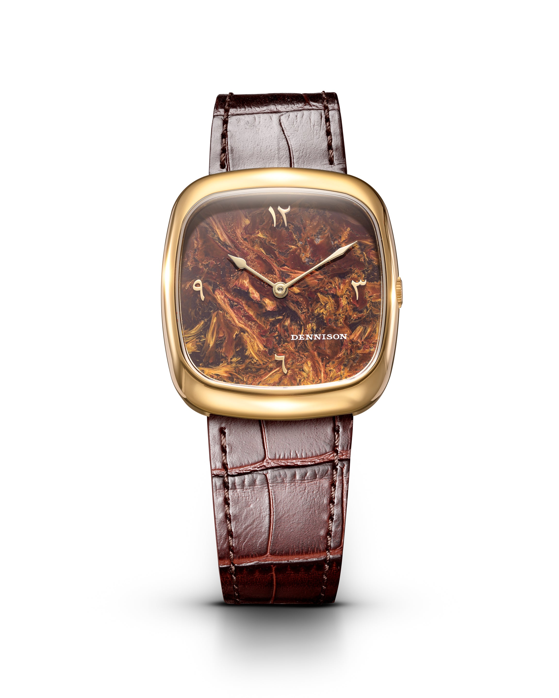 Dennison ALD Time Keeper Qatar Edition In Gold Brown Dial Straps