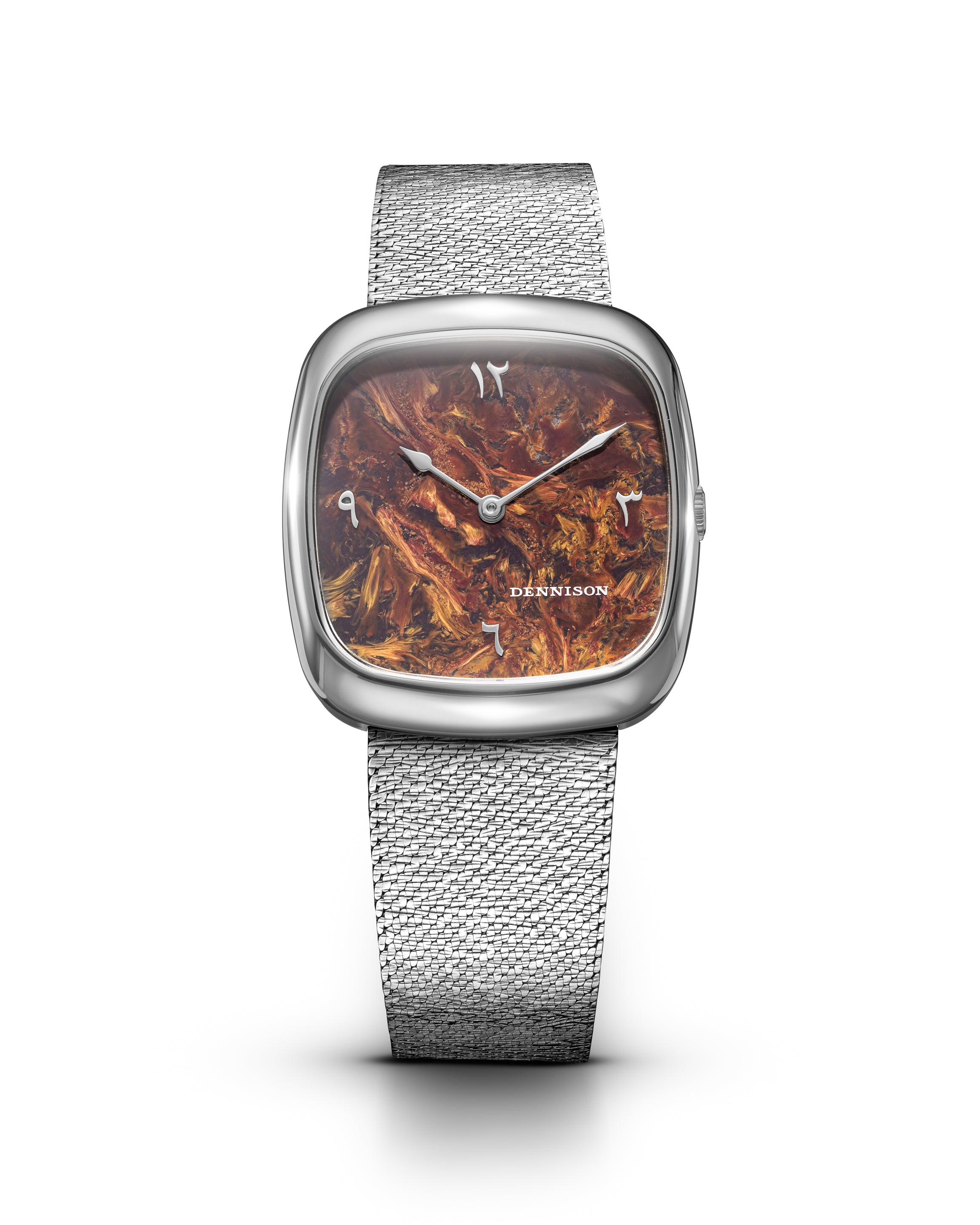 Dennison ALD Time Keeper Qatar Edition In Steel Brown Dial Straps