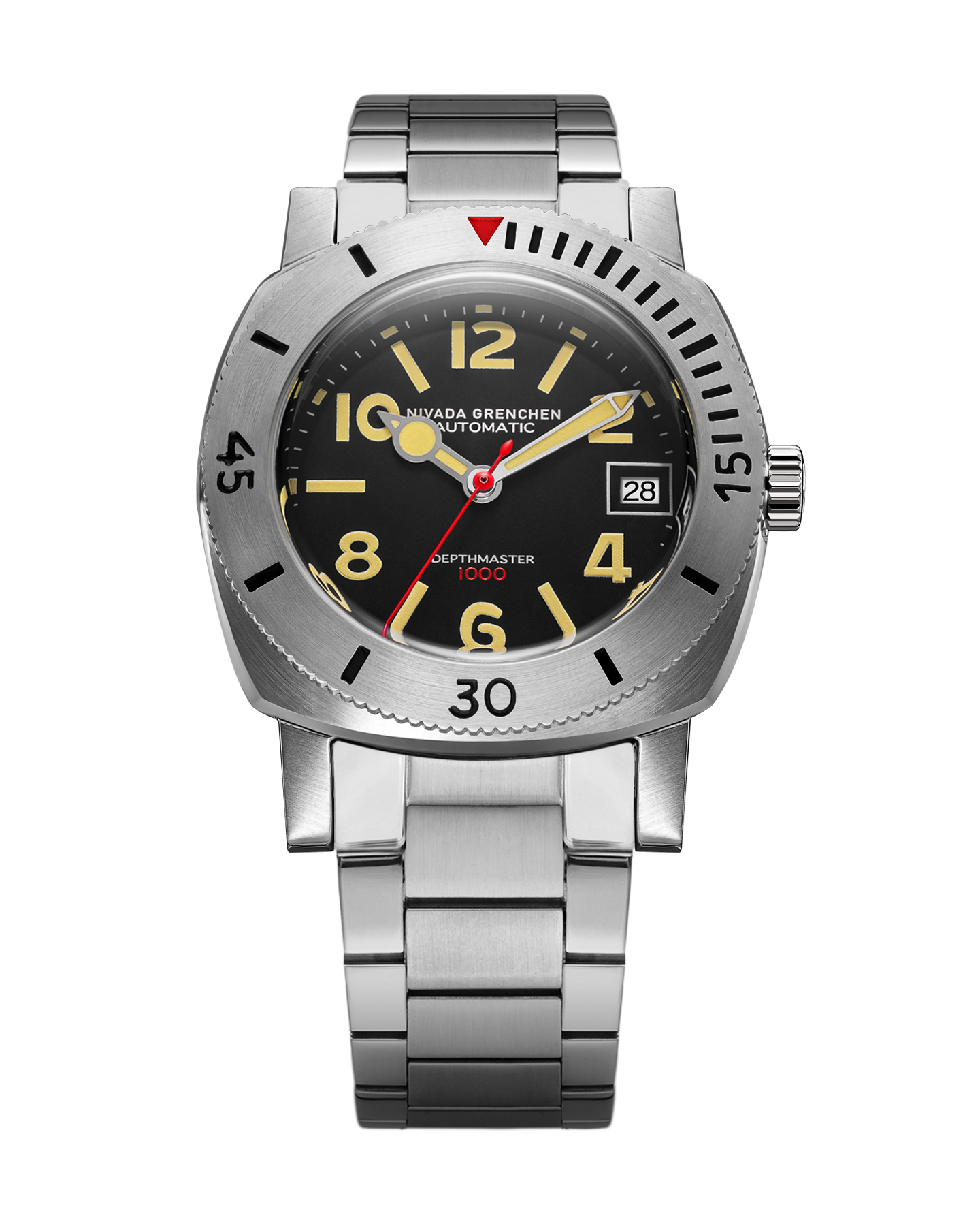 Nivada Grenchen Nivada Grenchen Depthmaster Numerals - Black Black Dial Straps