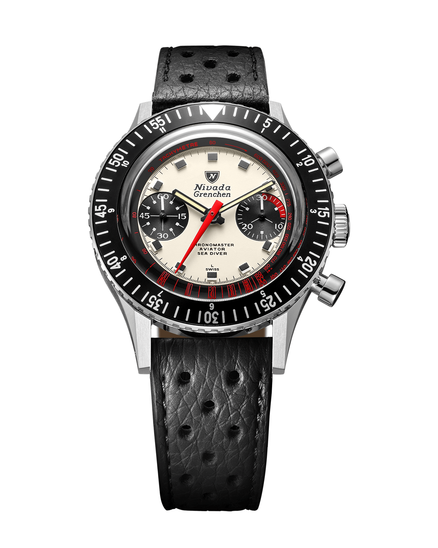 Nivada Grenchen Nivada Grenchen The Panda White Dial Straps