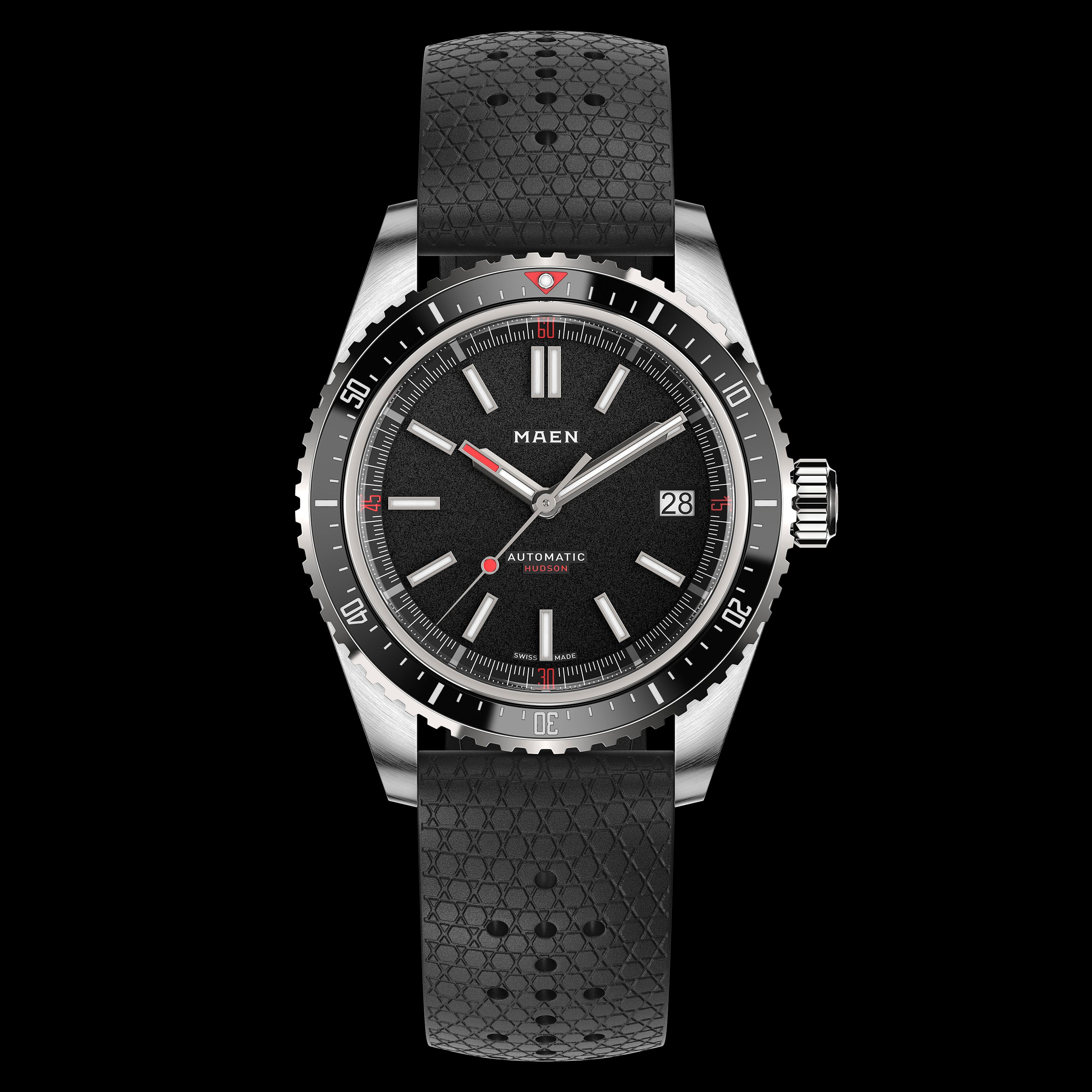 Maen Hudson 38 MK5 - M1.1.5 Black Dial Straps