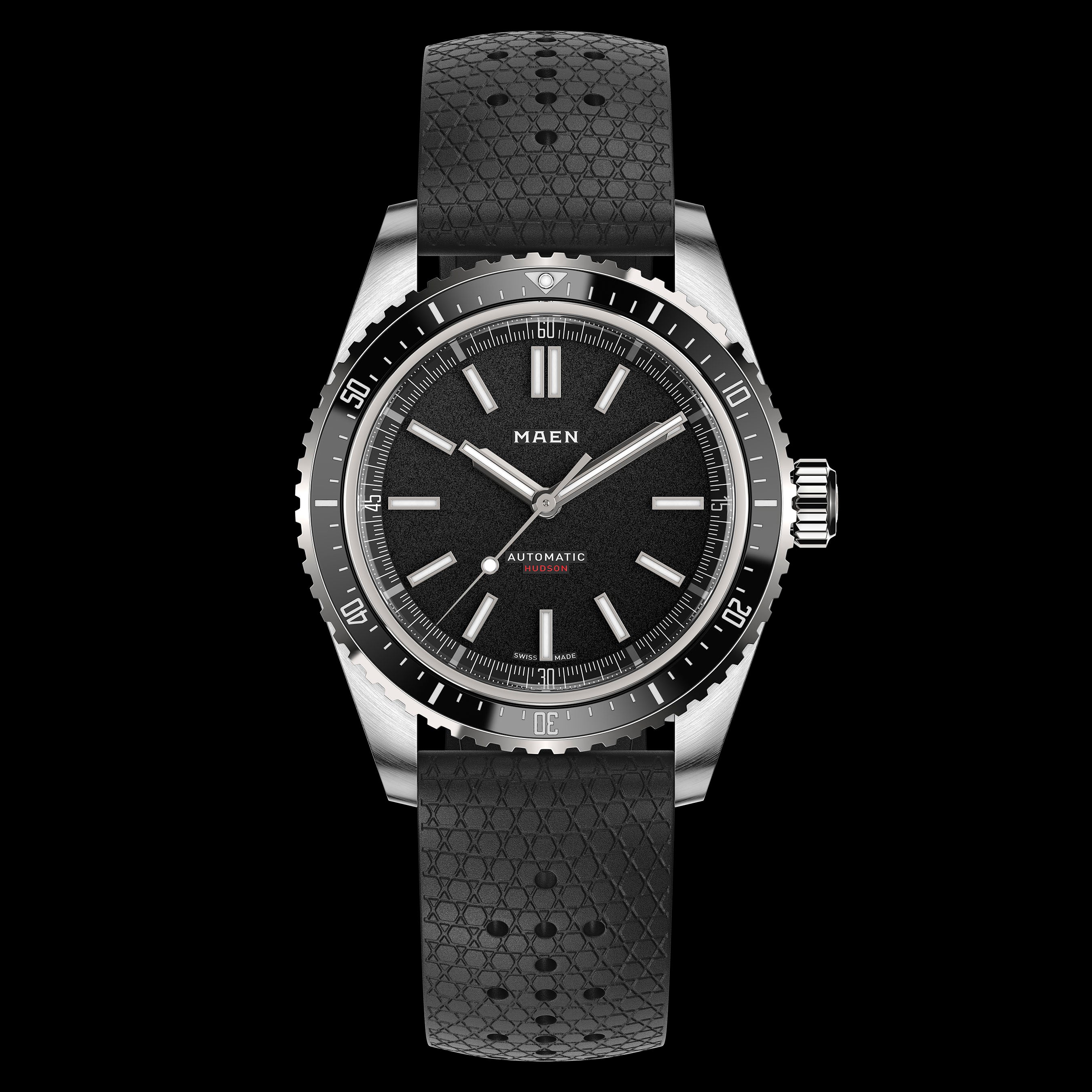 Maen Hudson 38 MK5 - M1.1.7 Black Dial Straps