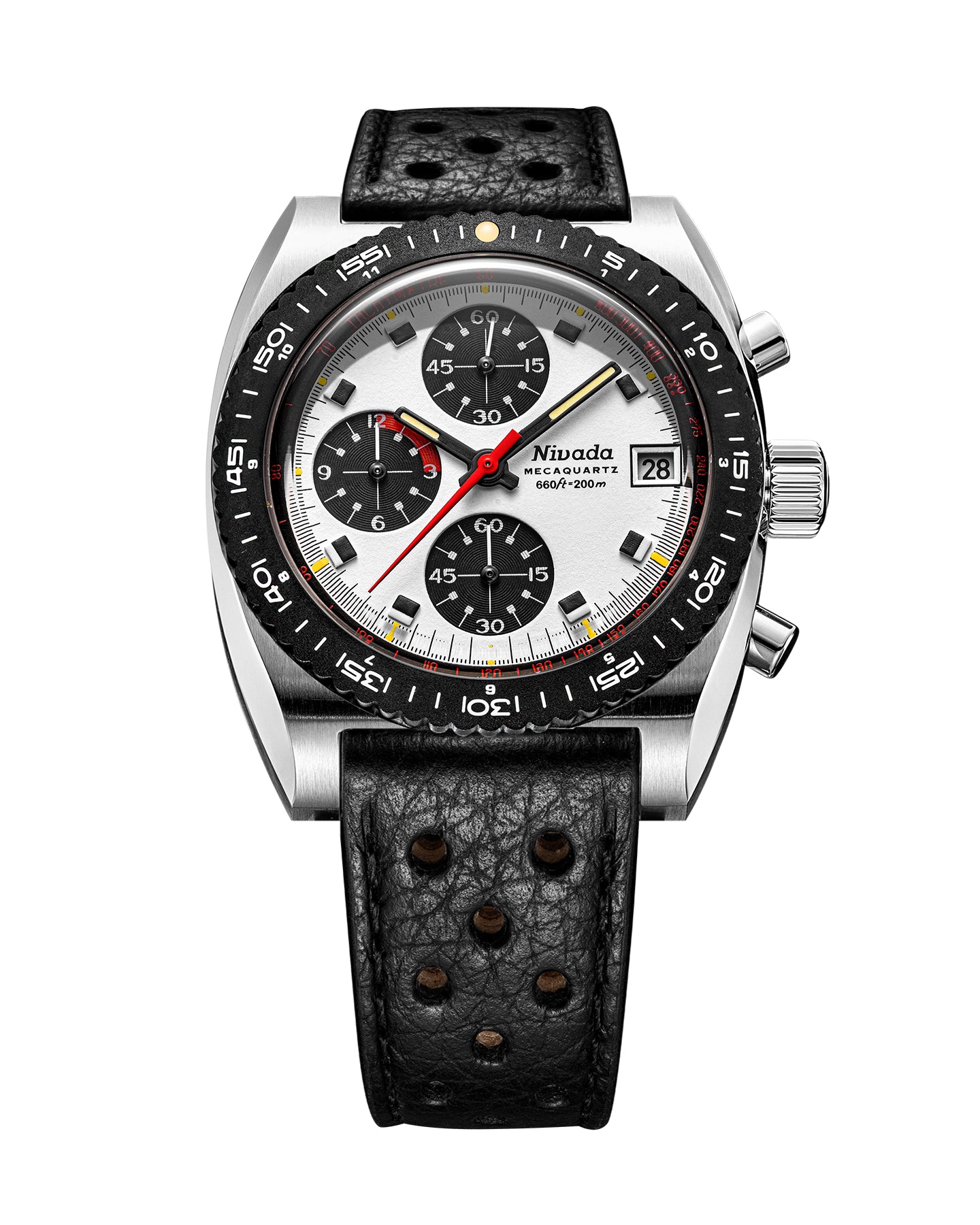 Nivada Grenchen Panda Mecaquartz White Dial Straps
