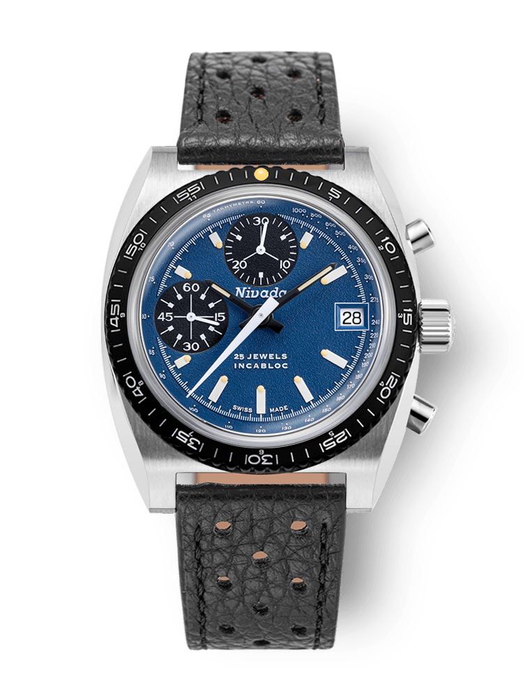 Nivada Grenchen Blue Automatic Blue/Navy Dial Straps