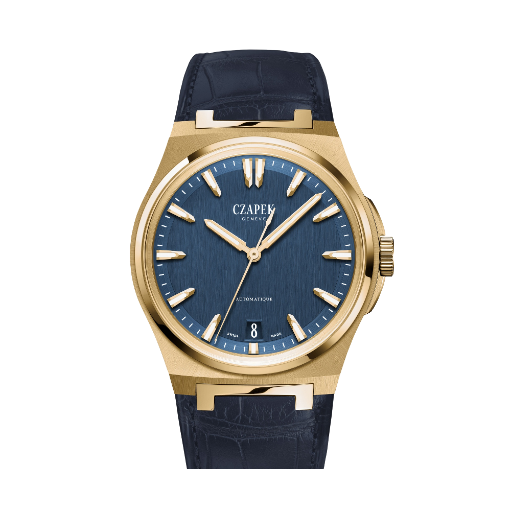 Czapek Mount Erebus Aqua Blue Yellow Gold and Alligator