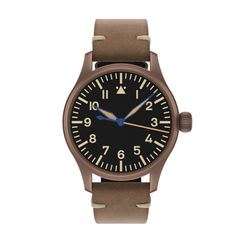 Stowa Stowa Flieger Bronze Vintage 36 Black Dial Straps