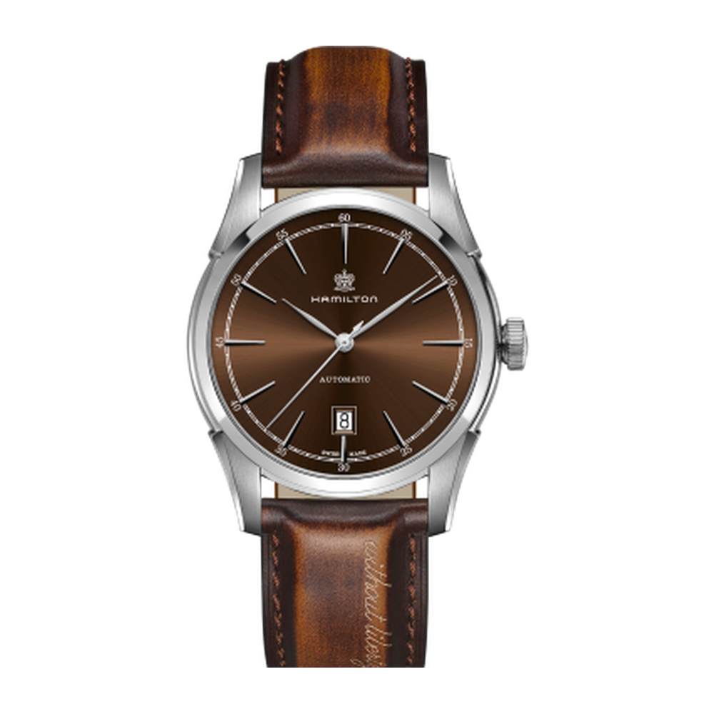 Hamilton Spirit of Liberty Auto 42 Stainless Steel / Brown Brown Dial Straps