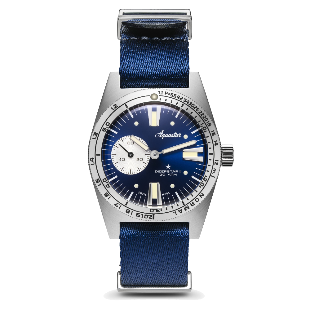 Aquastar Deepstar II Blue Ray Blue/Navy Dial Straps