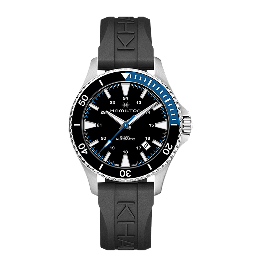 Hamilton Khaki Navy Scuba Auto Stainless Steel / Black Black Dial Straps