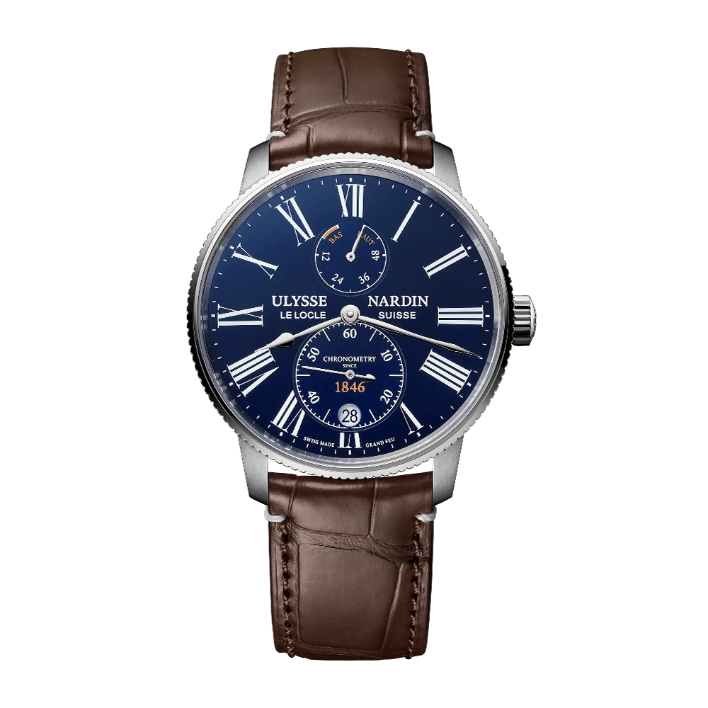 Ulysse Nardin Marine Torpilleur Grand Feu Blue Enamel Brown Alligator Blue / White / Silver / Gold Dial Straps