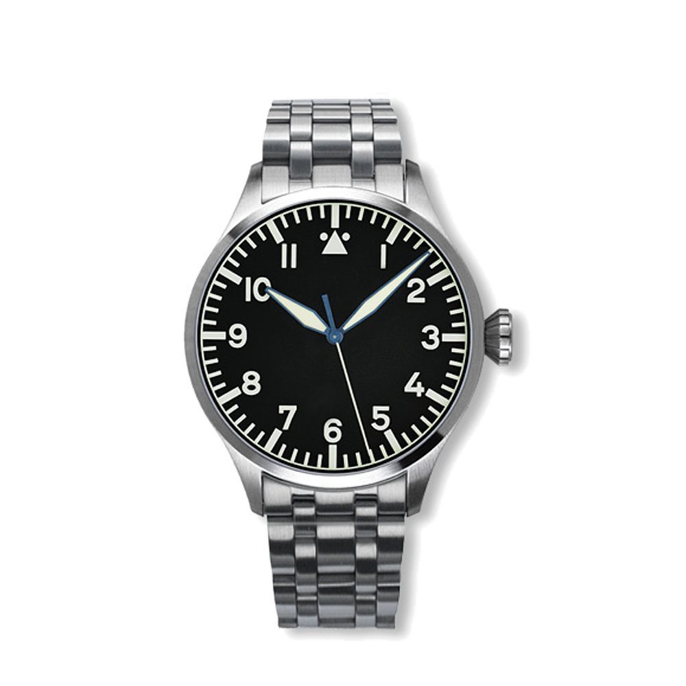Archimede Archimede PILOT-42-HANDAUFZUG Black Dial Straps
