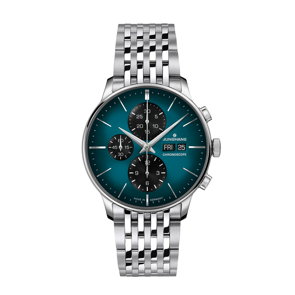 Junghans Meister Chronoscope English Date Green Dial Straps