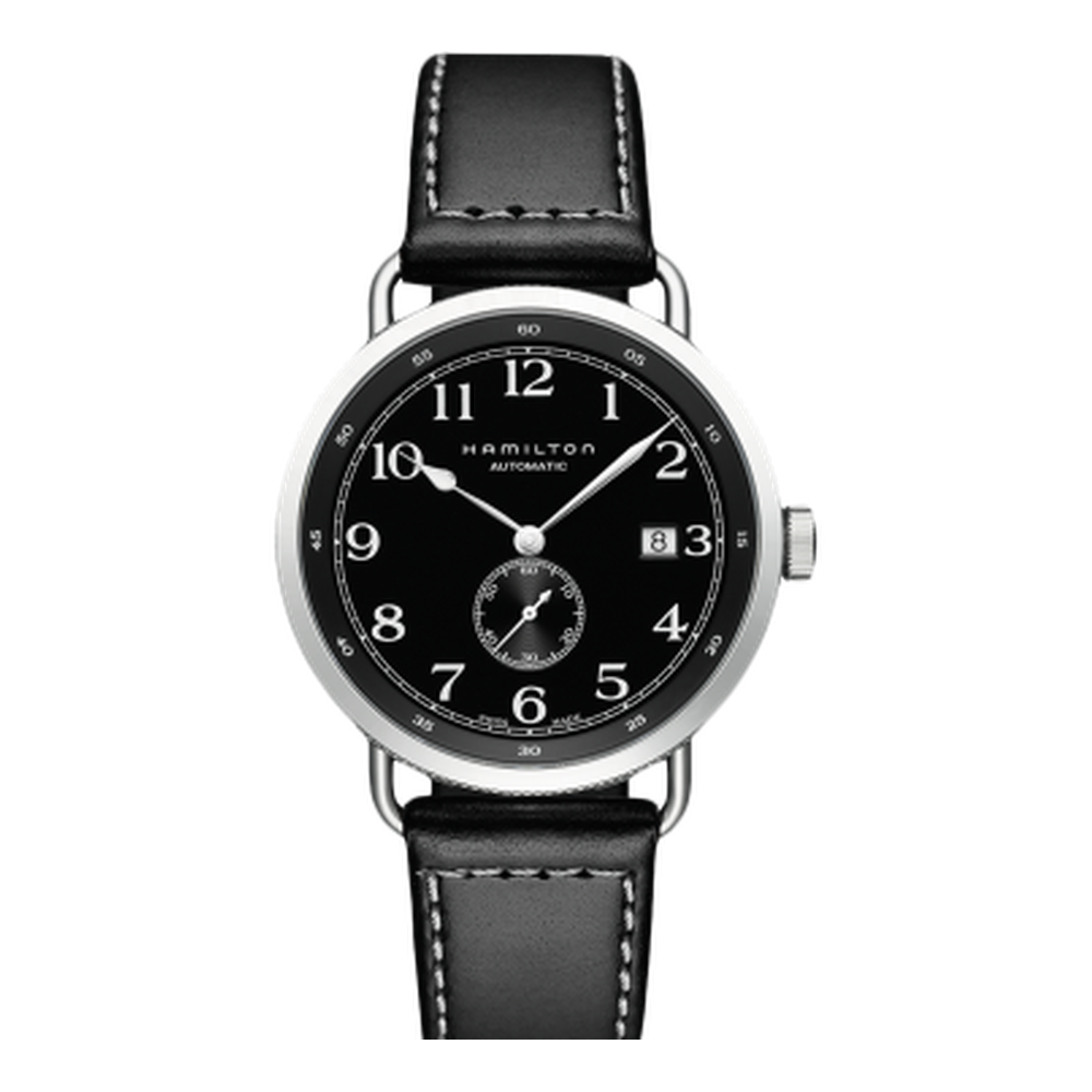 Hamilton Pioneer Small Second Auto 40 Stainless Steel / Black