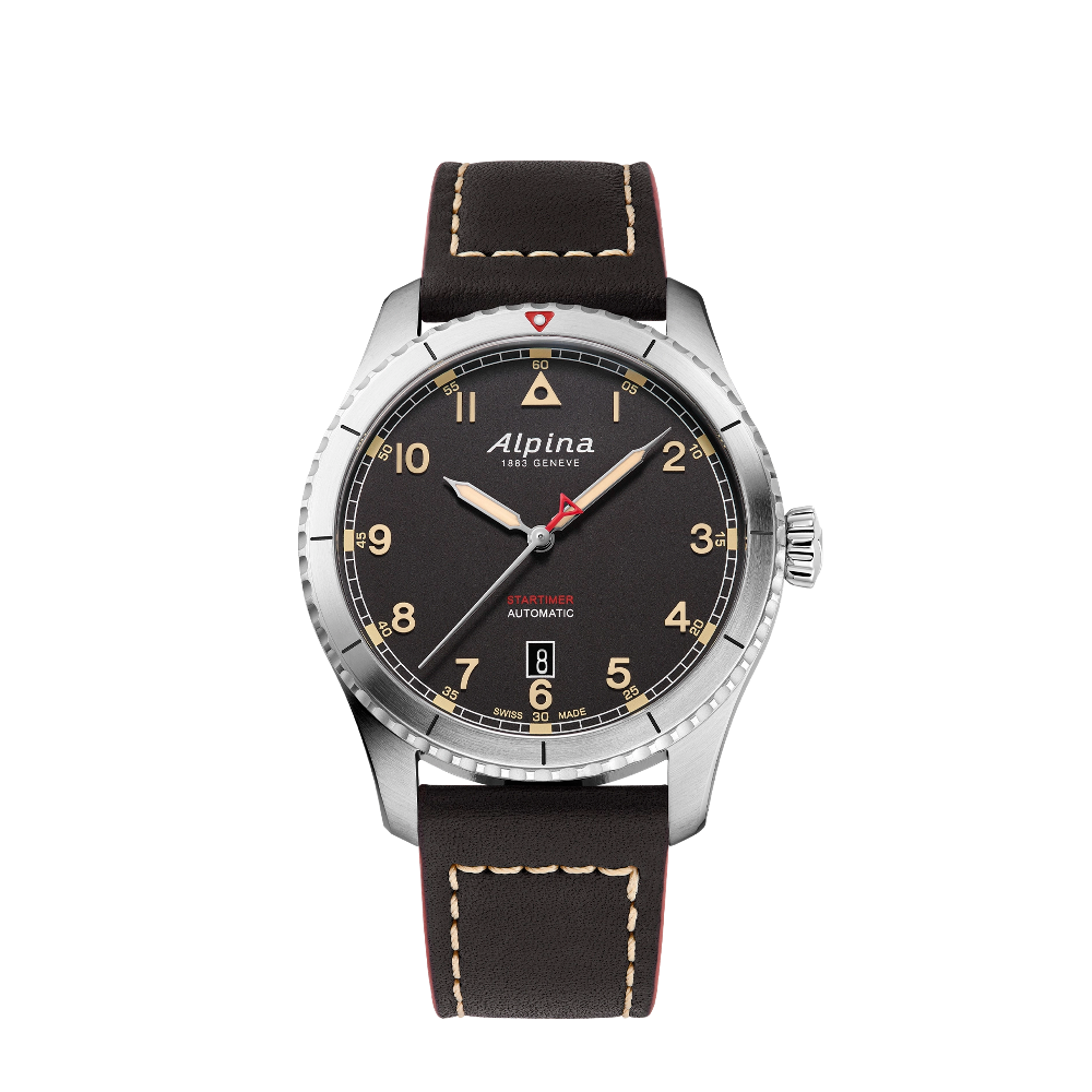 Alpina Pilot Automatic Black Dial Straps