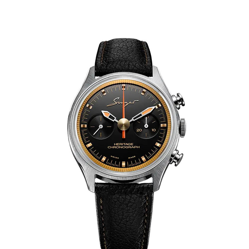 Singer Reimagined V23 Piano Black Stainless Steel Black / Gold / Orange / Silver Dial Straps