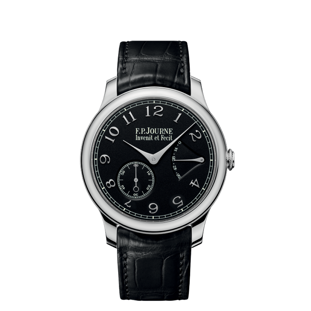 F.P. Journe Chronomètre Souverain Platinum Black Dial Black / Silver Dial Straps