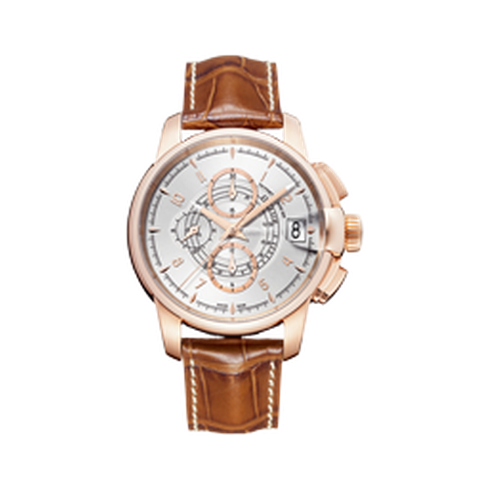 Hamilton Railroad 46 Chrono Rose Gold / Silver White Dial Straps